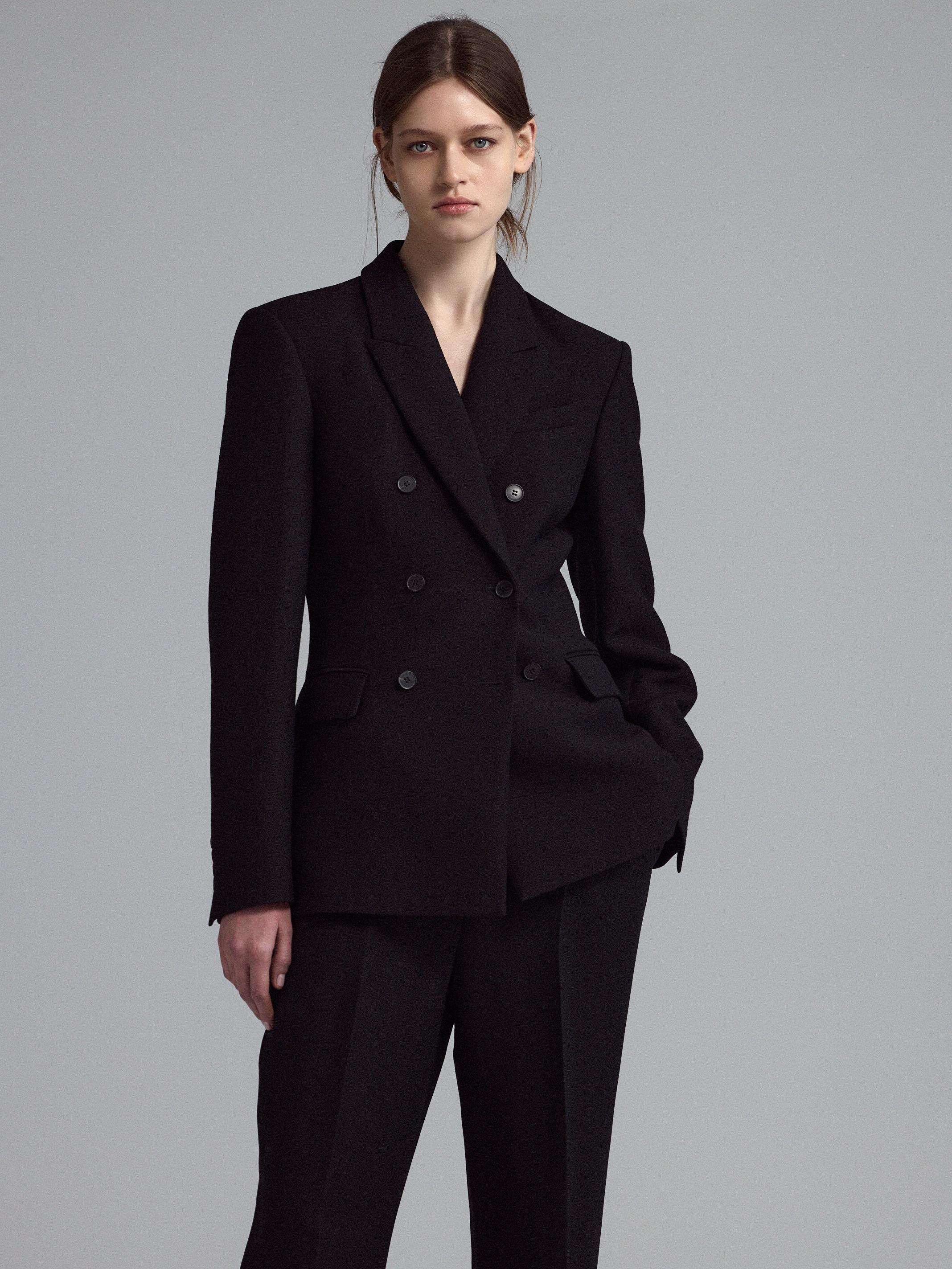Двубортный пиджак из шерсти 