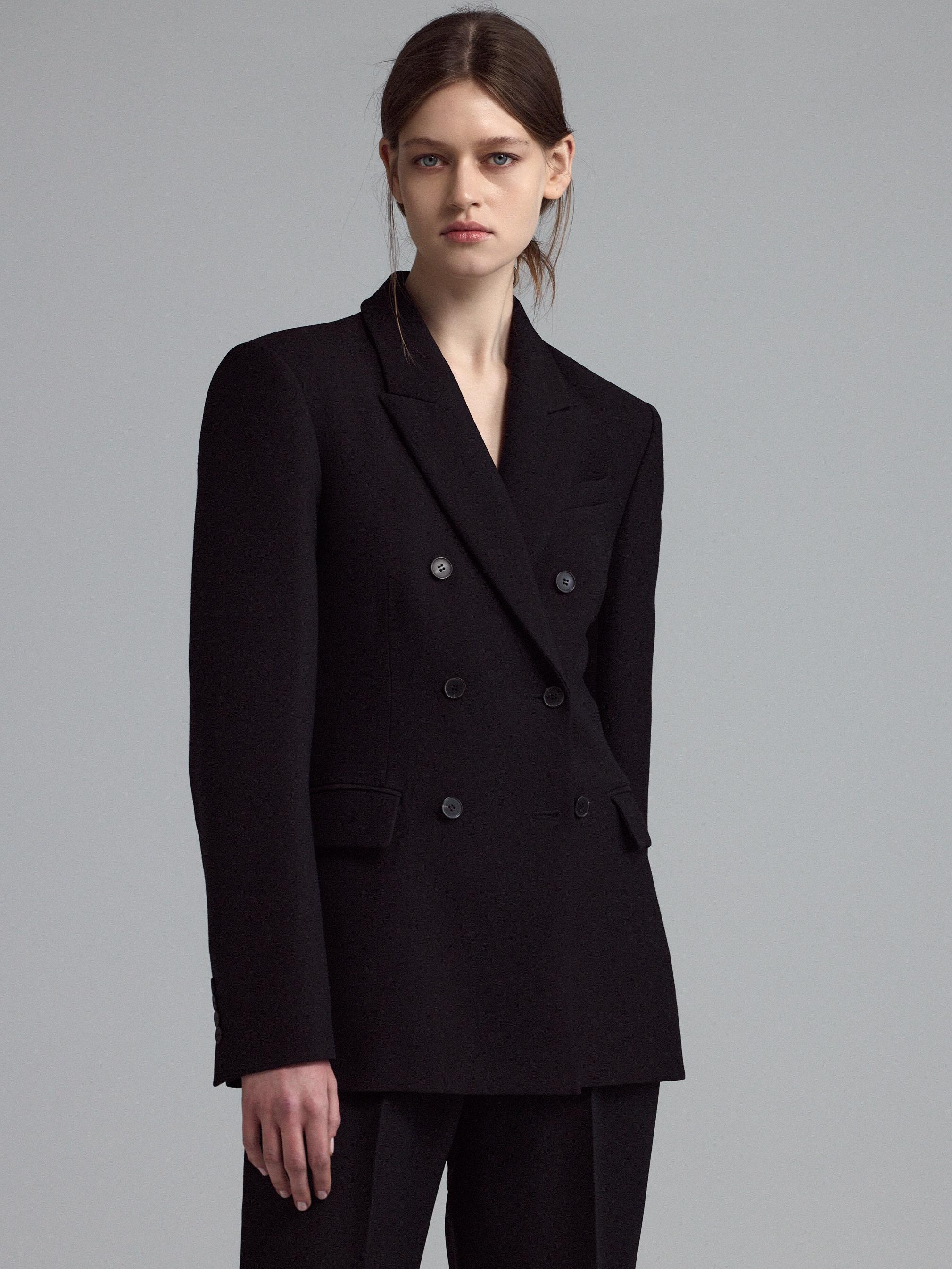 Двубортный пиджак из шерсти 