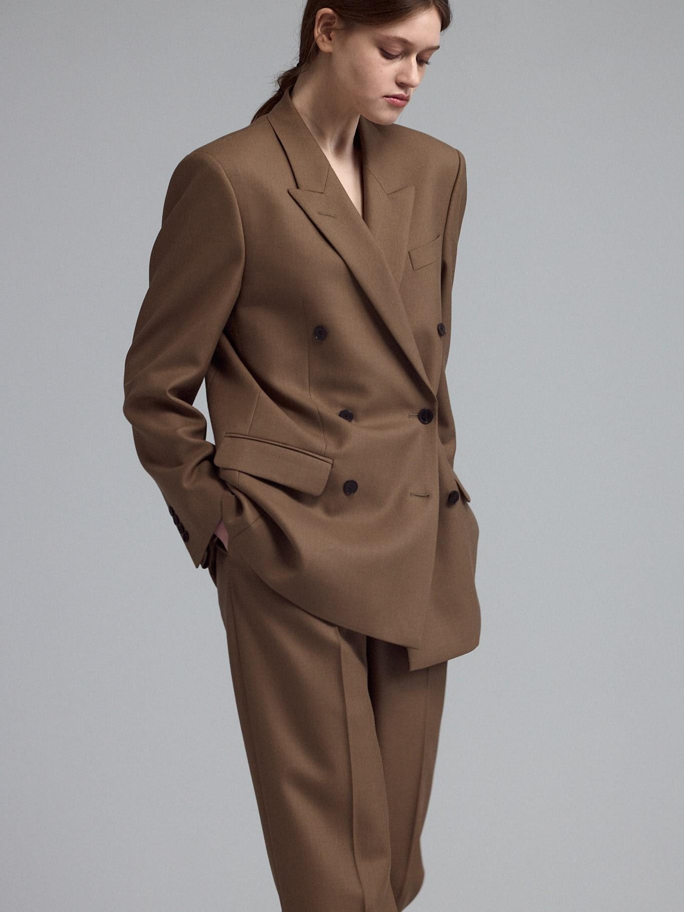 Двубортный пиджак из шерсти 