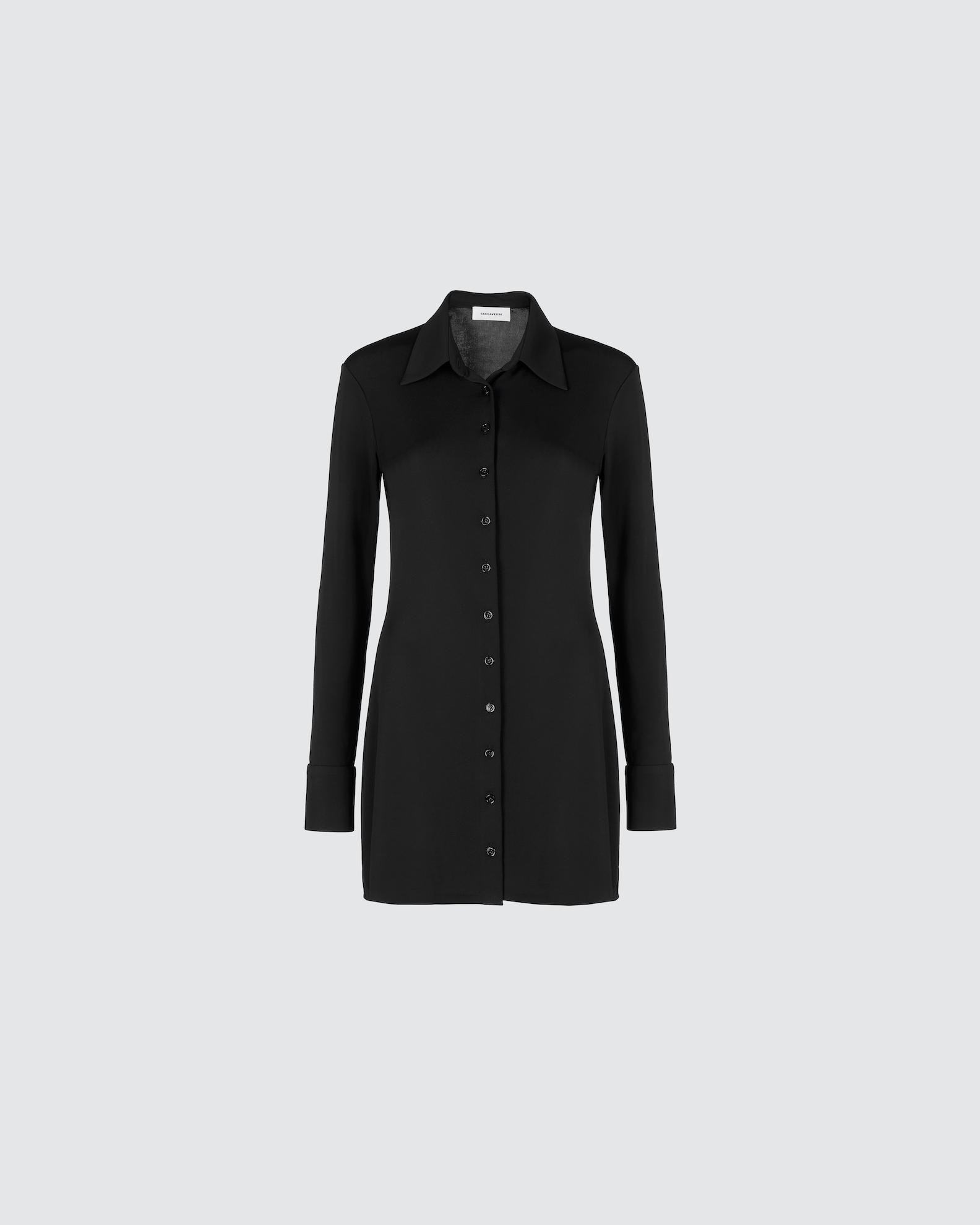 Jersey button-up mini dress