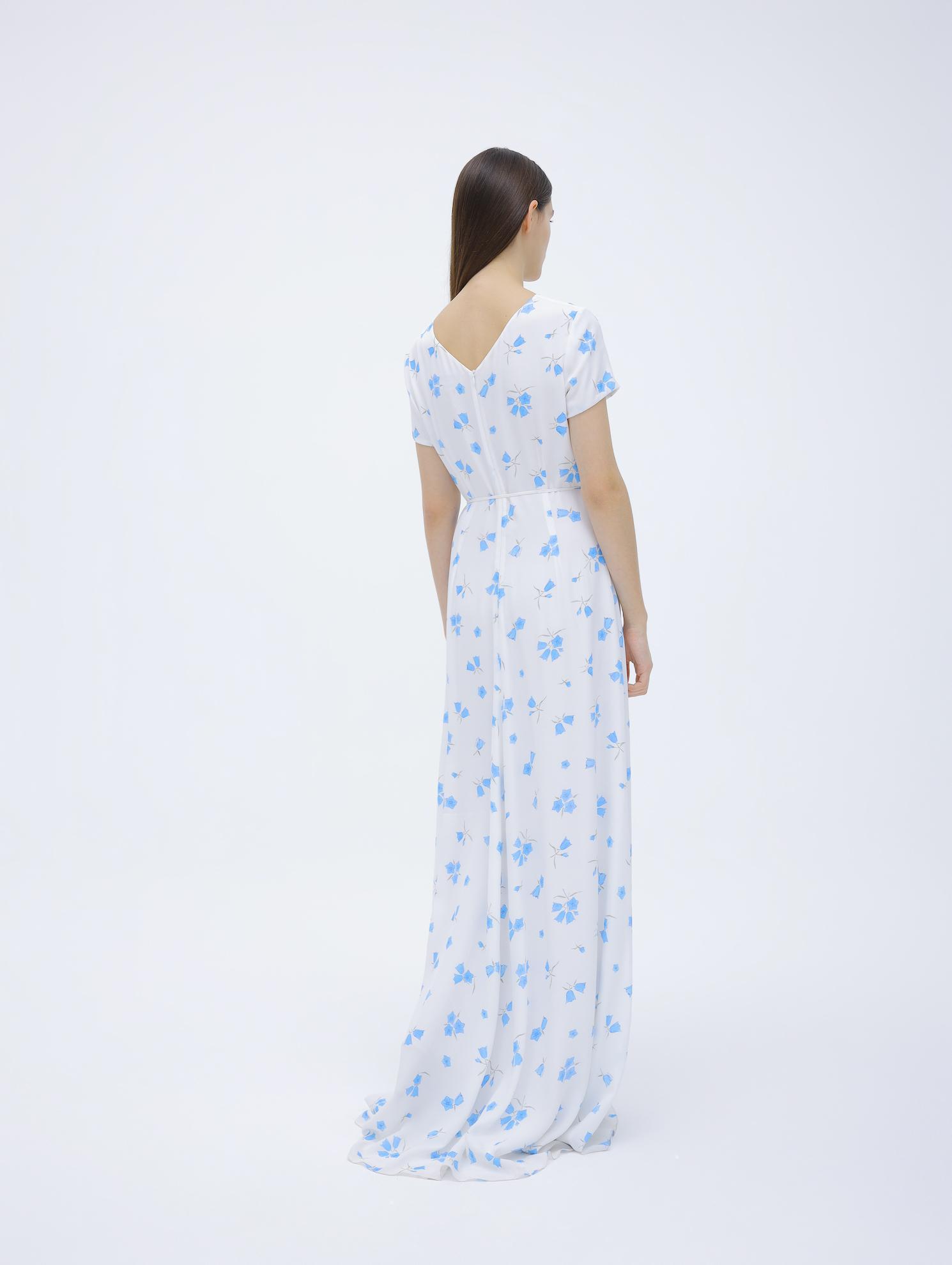 Floral-print train dress