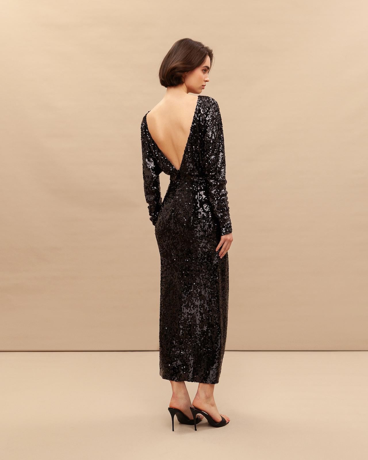 Open back sequins dress