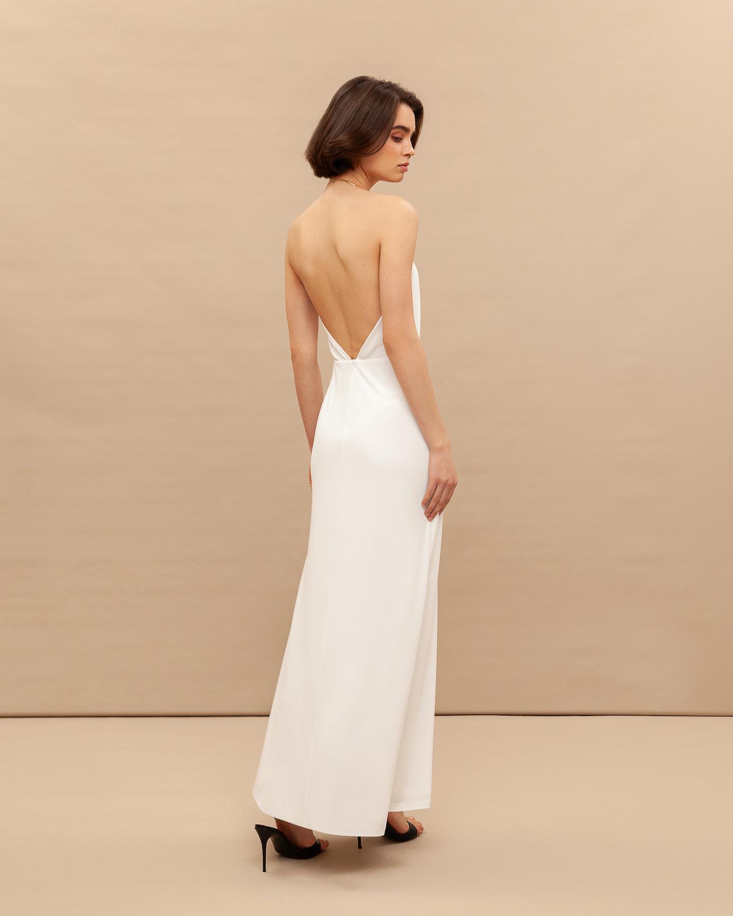 Halter dress with metal hoop