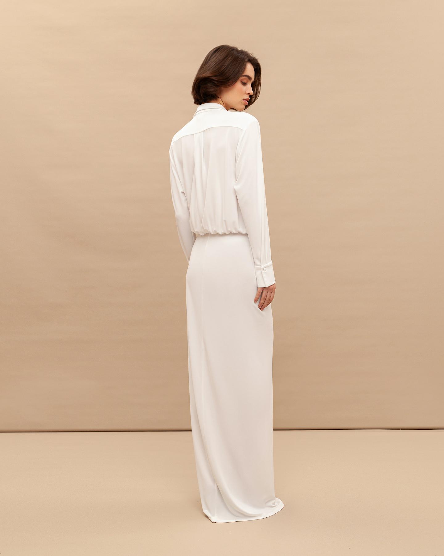 Jersey maxi dress with slit