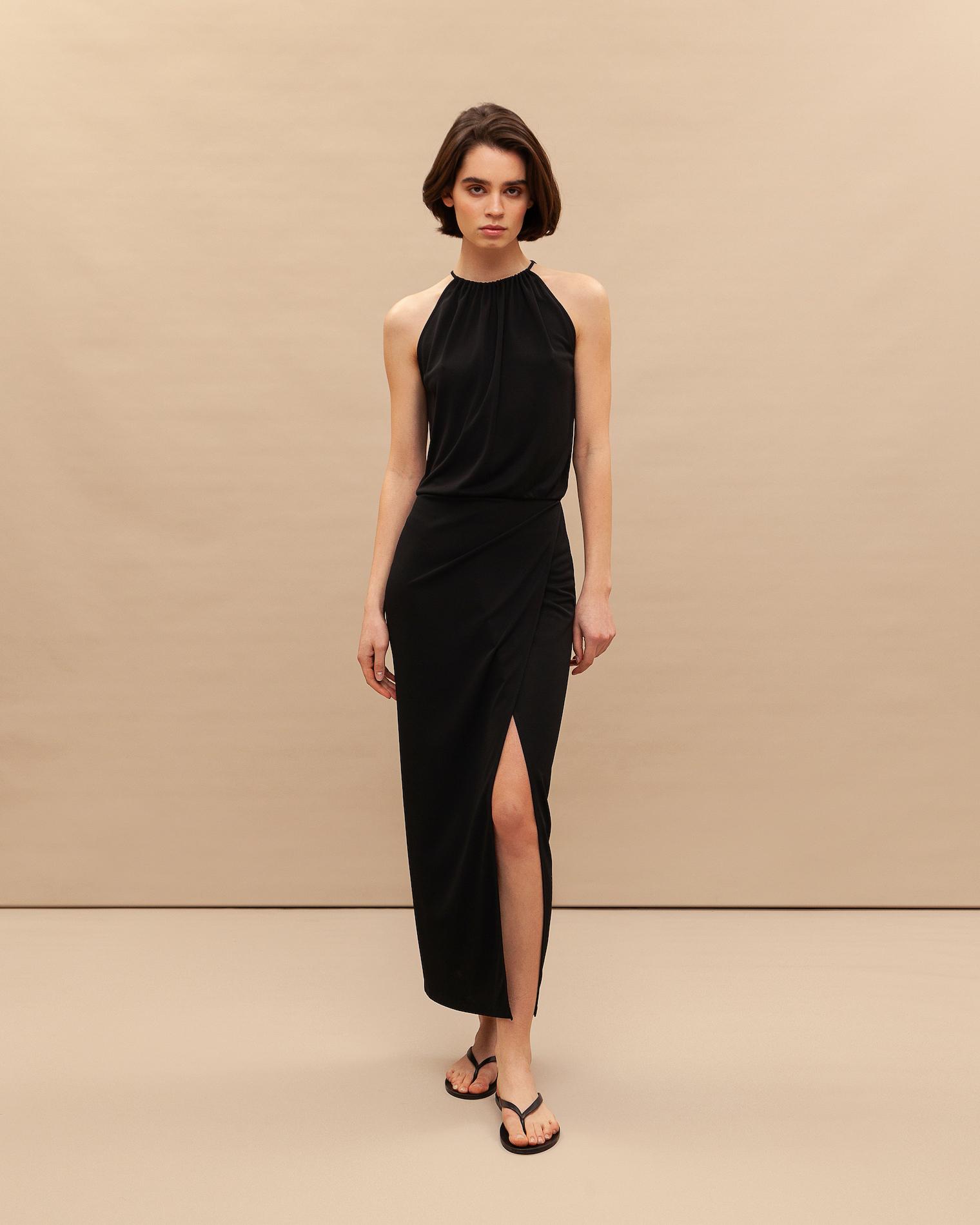 Jersey halter dress