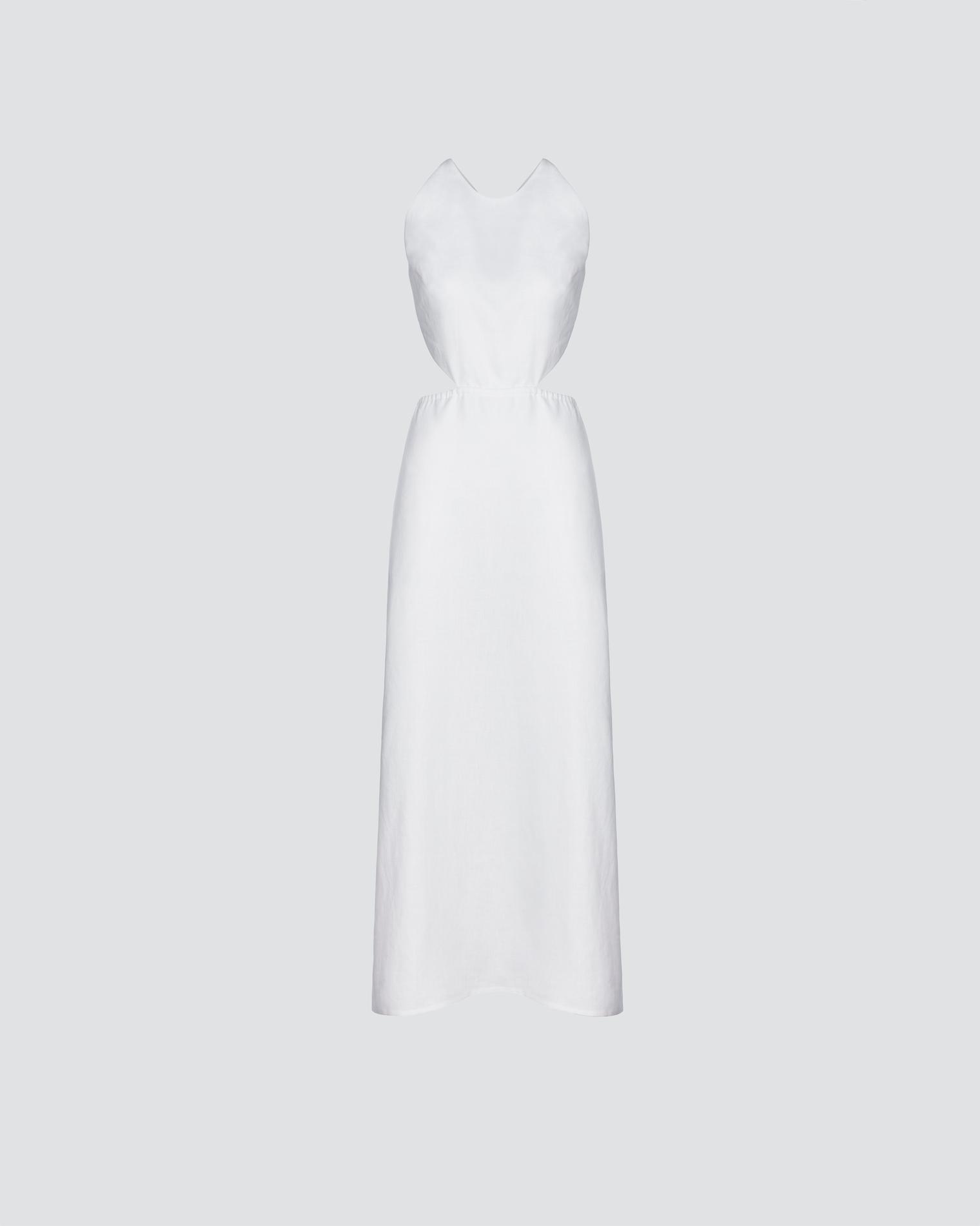 Open back linen maxi dress