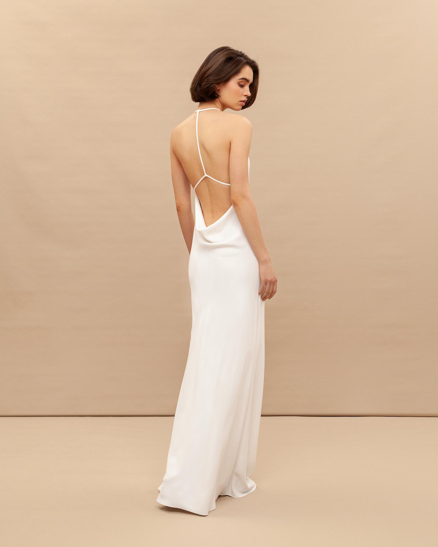 Open back halter maxi dress