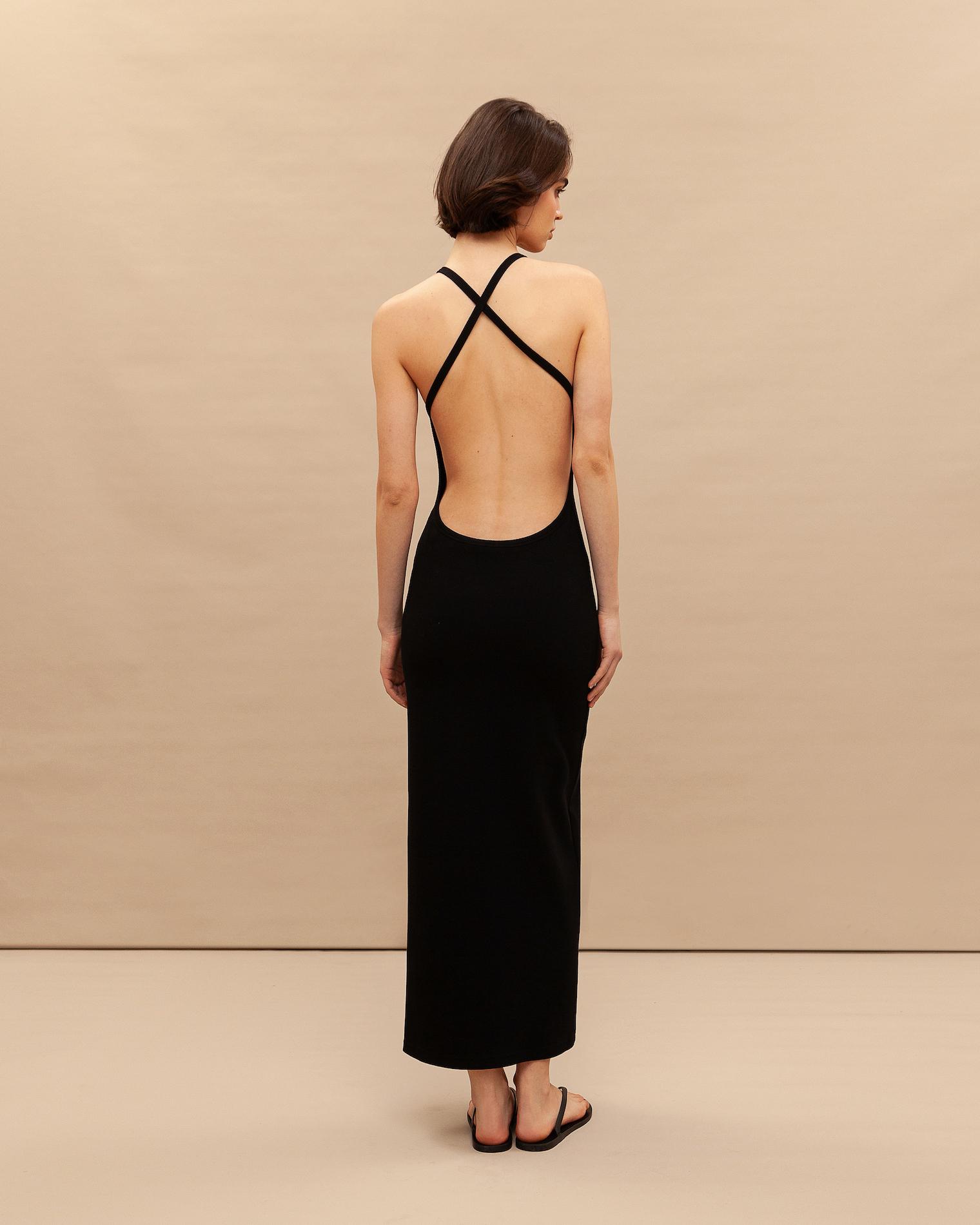  Jersey open back dress