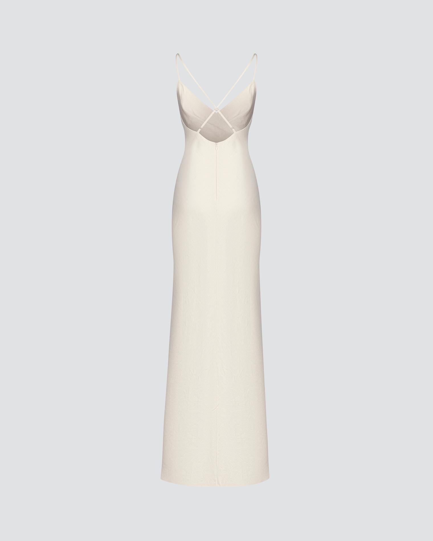 Open back linen dress