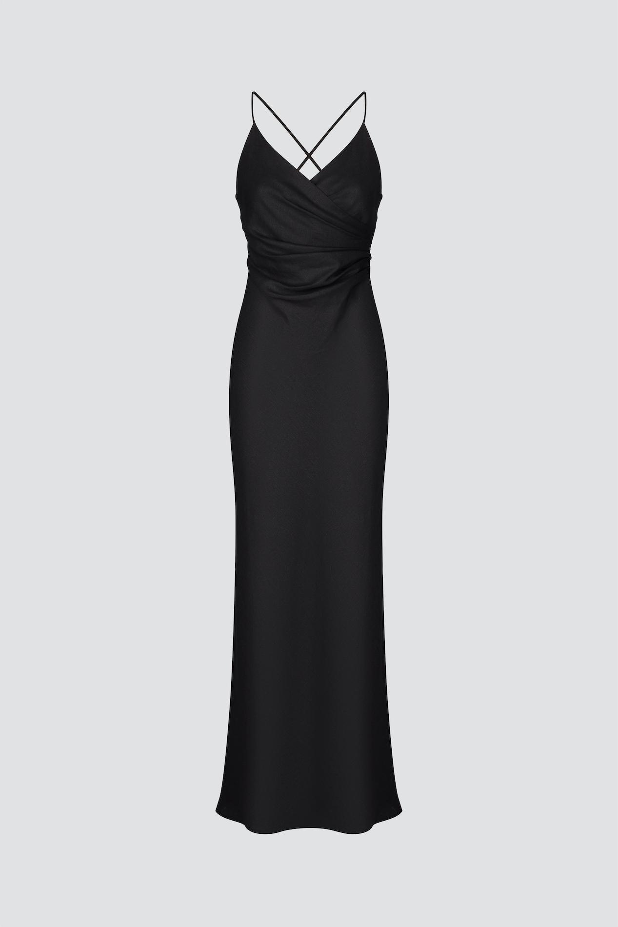 Open back linen dress