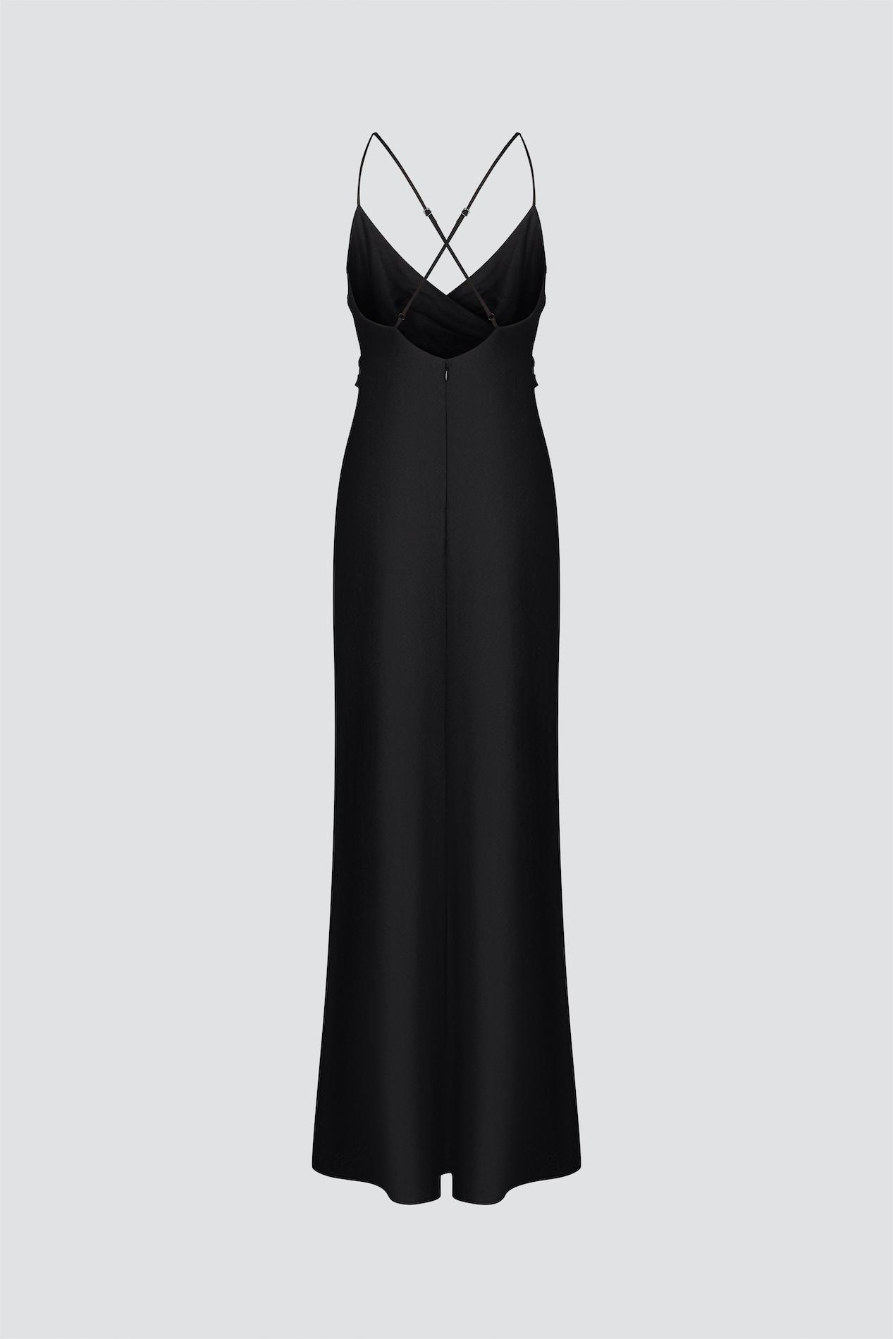 Open back linen dress