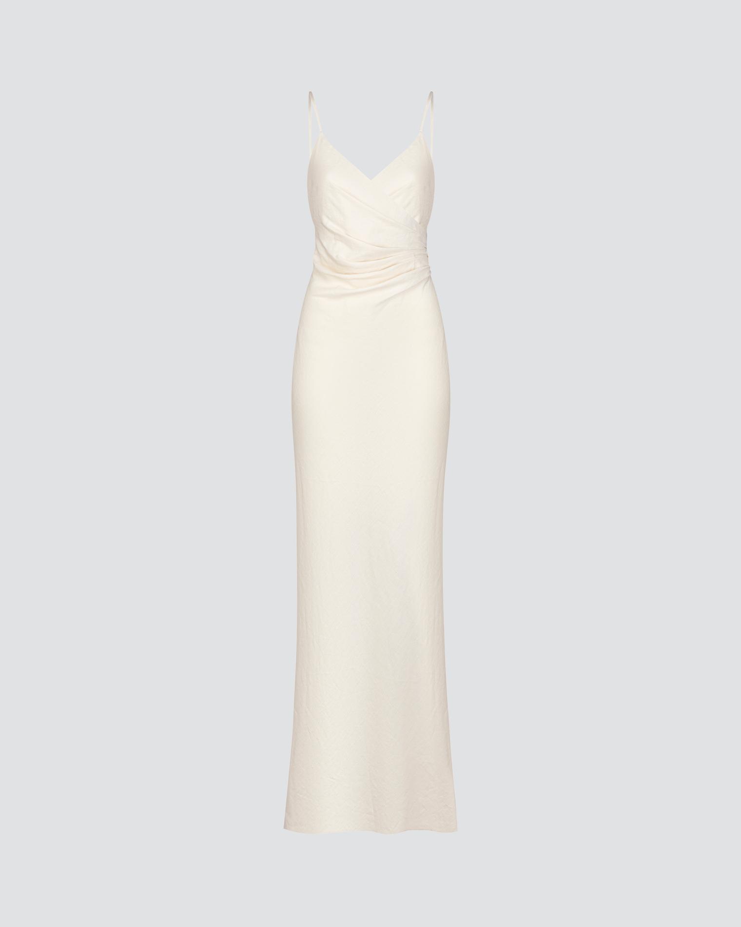Open back linen dress