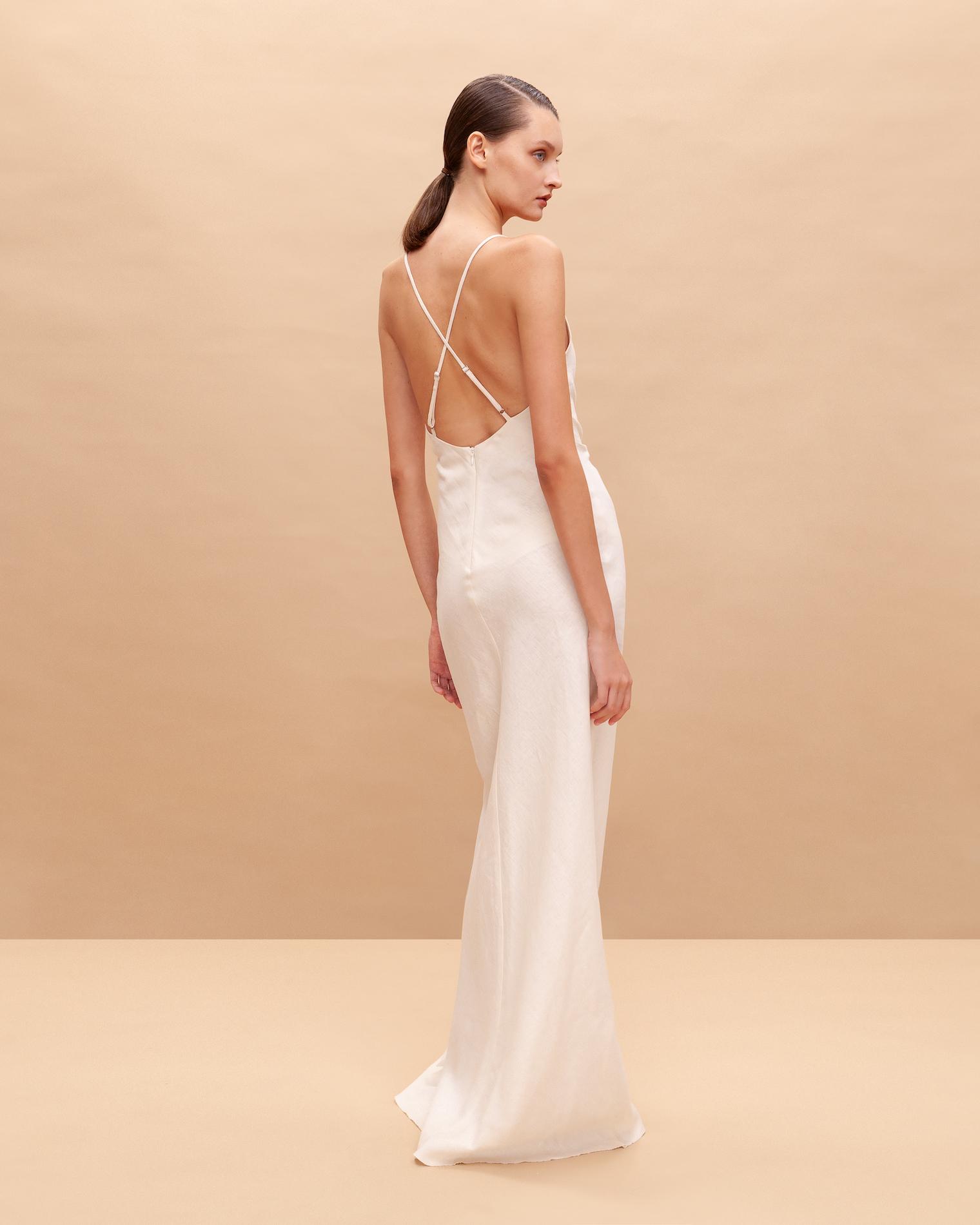 Open back linen dress