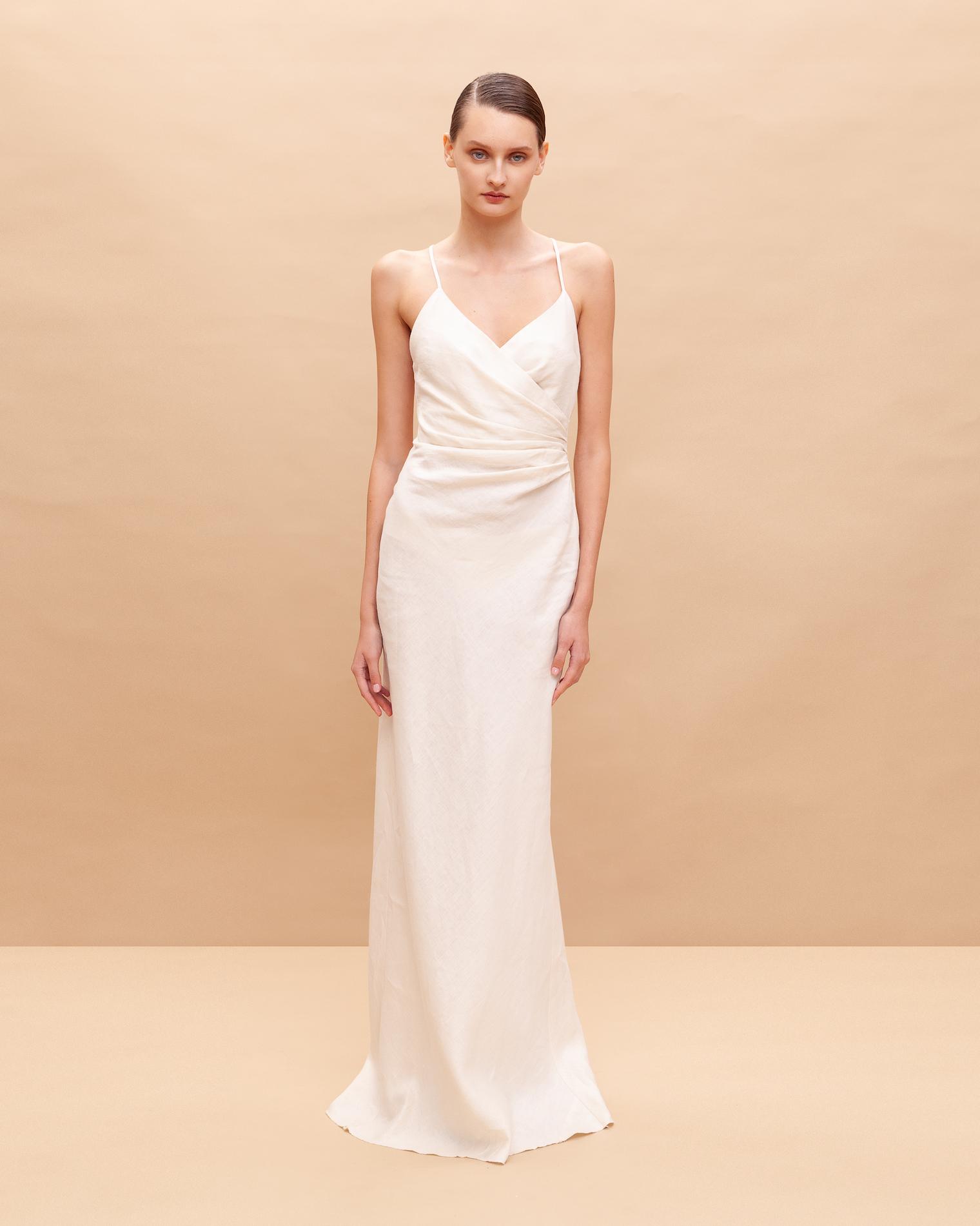 Open back linen dress