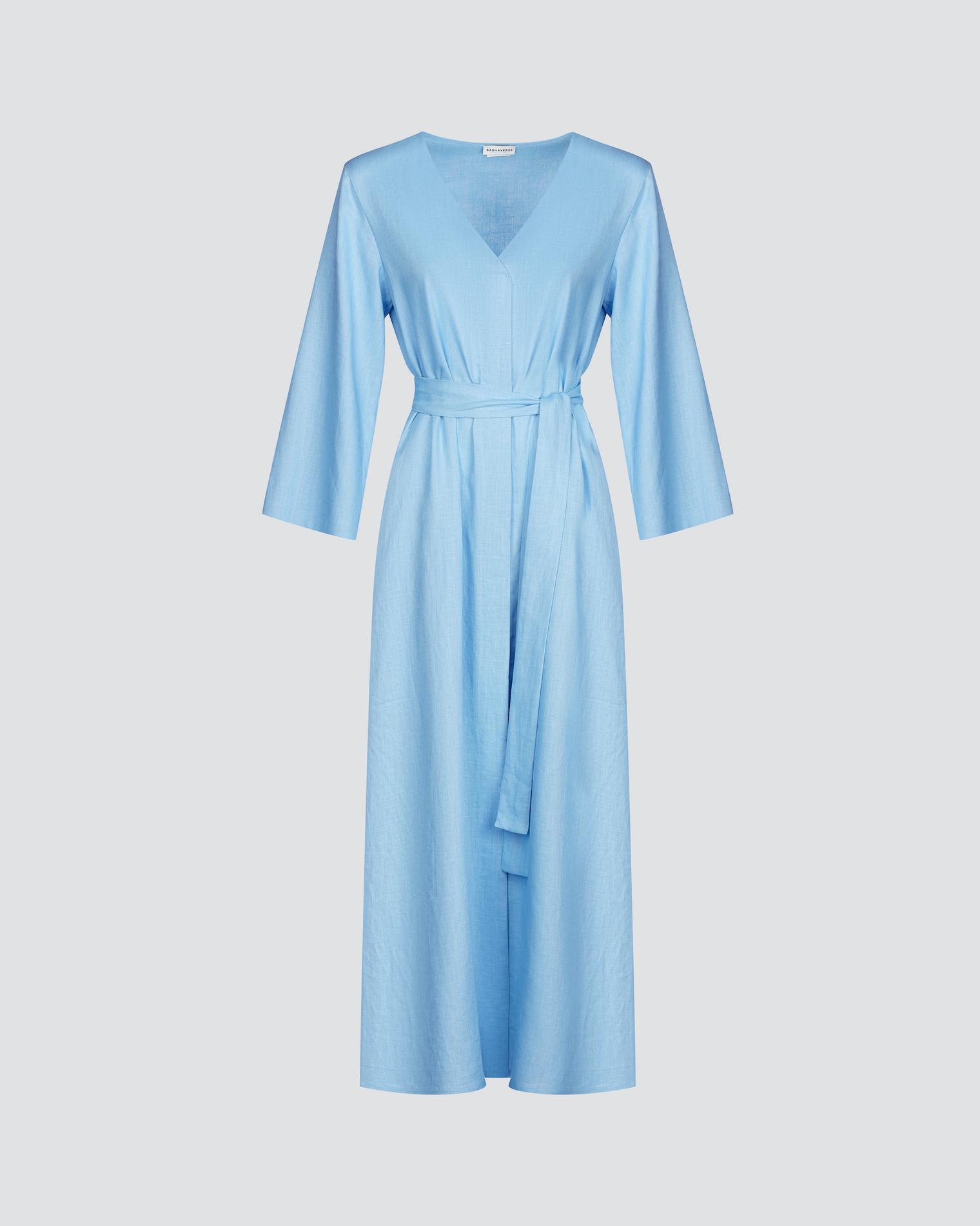 Linen dress with belt