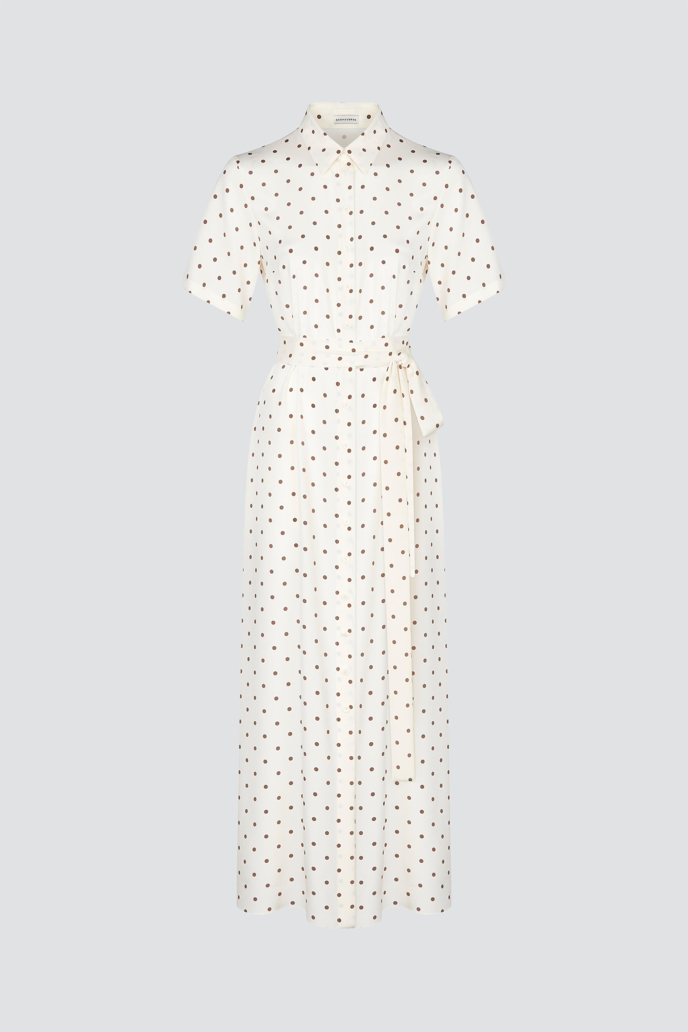 Maxi polka dot print dress