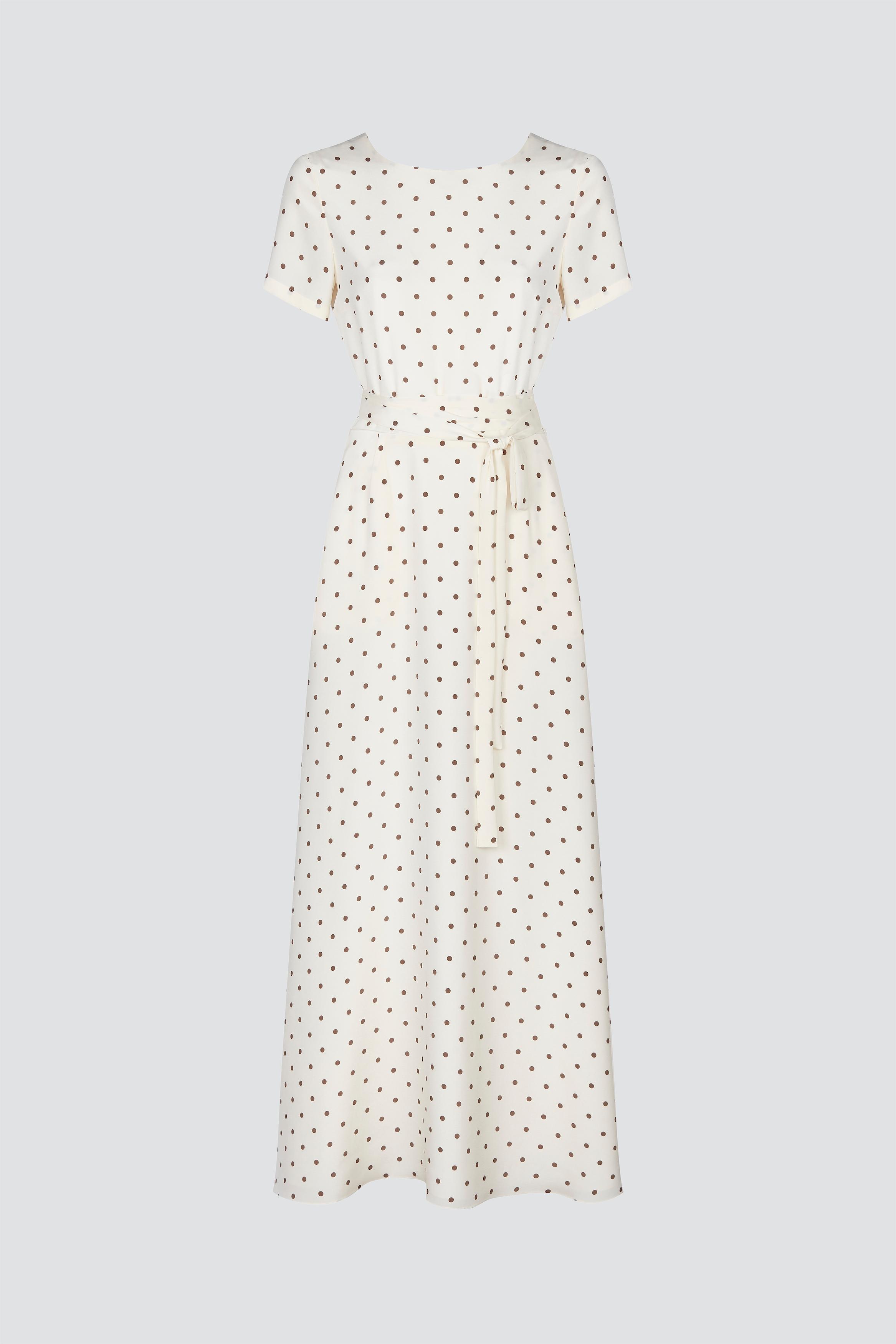 Maxi dress with a polka dot print