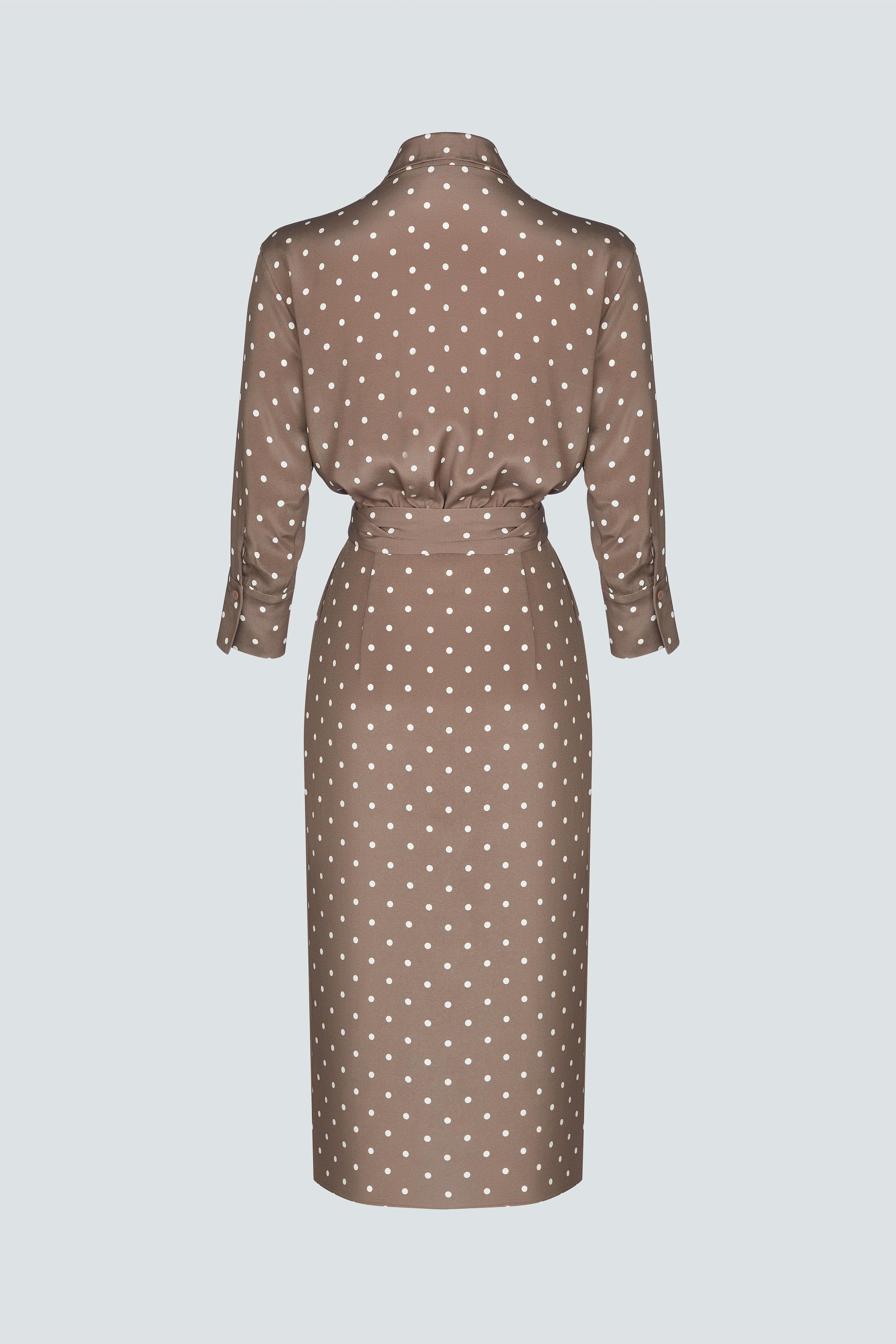 Polka dot print wrap dress