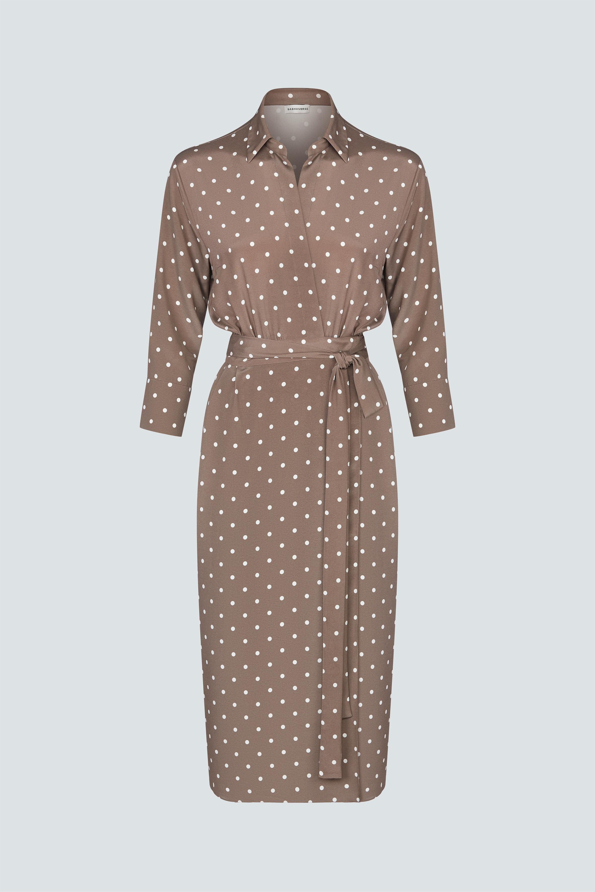 Polka dot print wrap dress