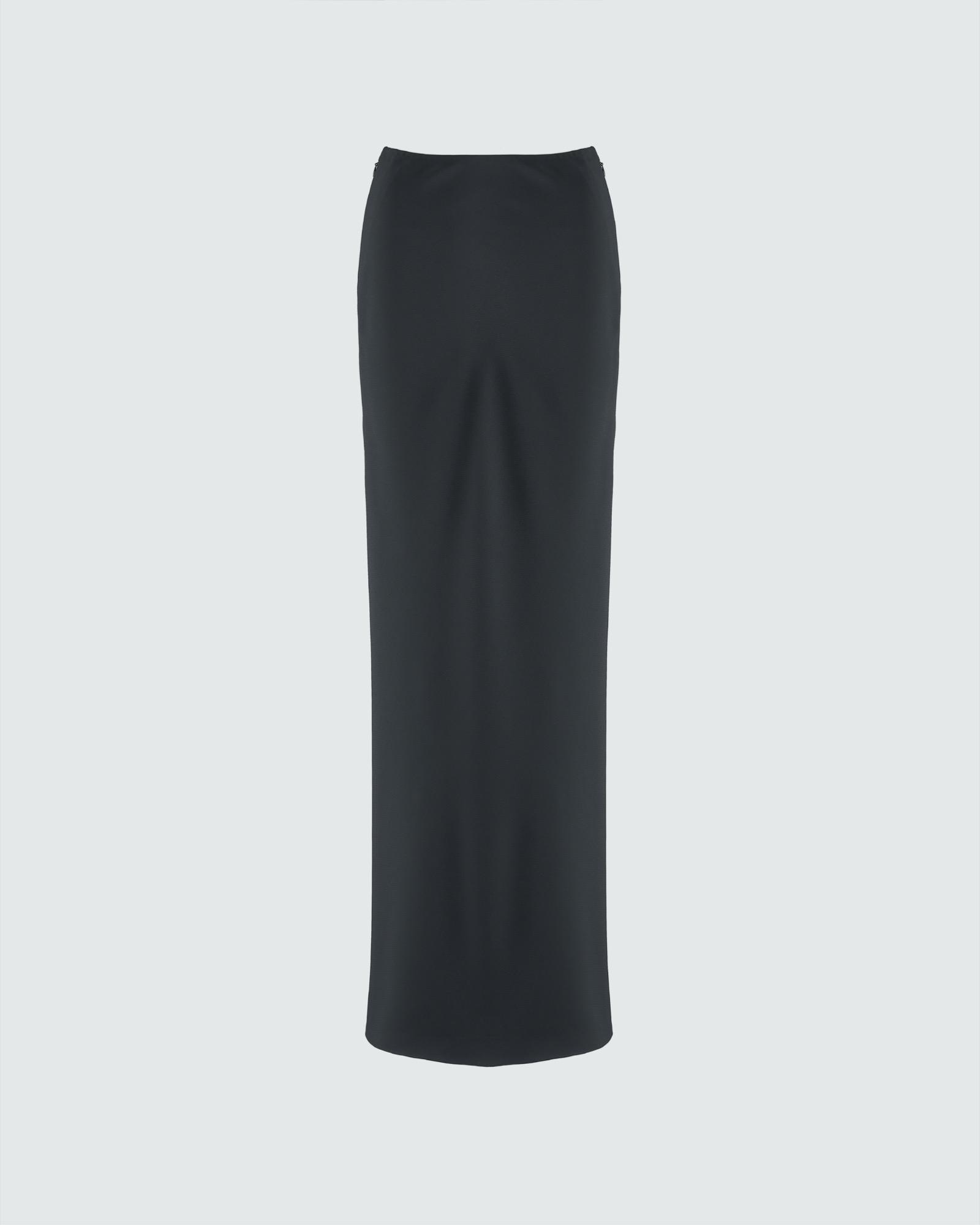 Jersey maxi skirt with slit
