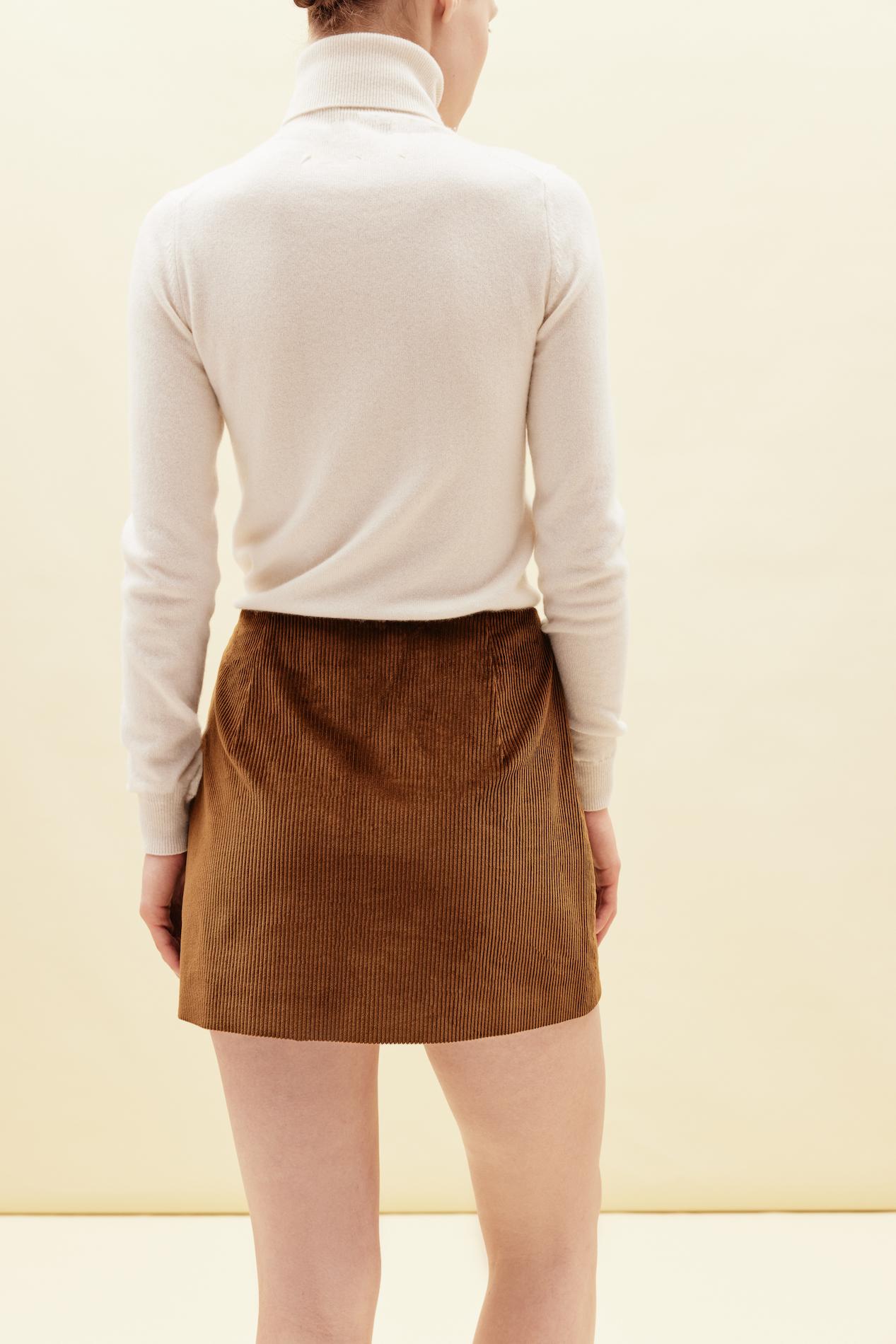 Corduroy wrap mini skirt