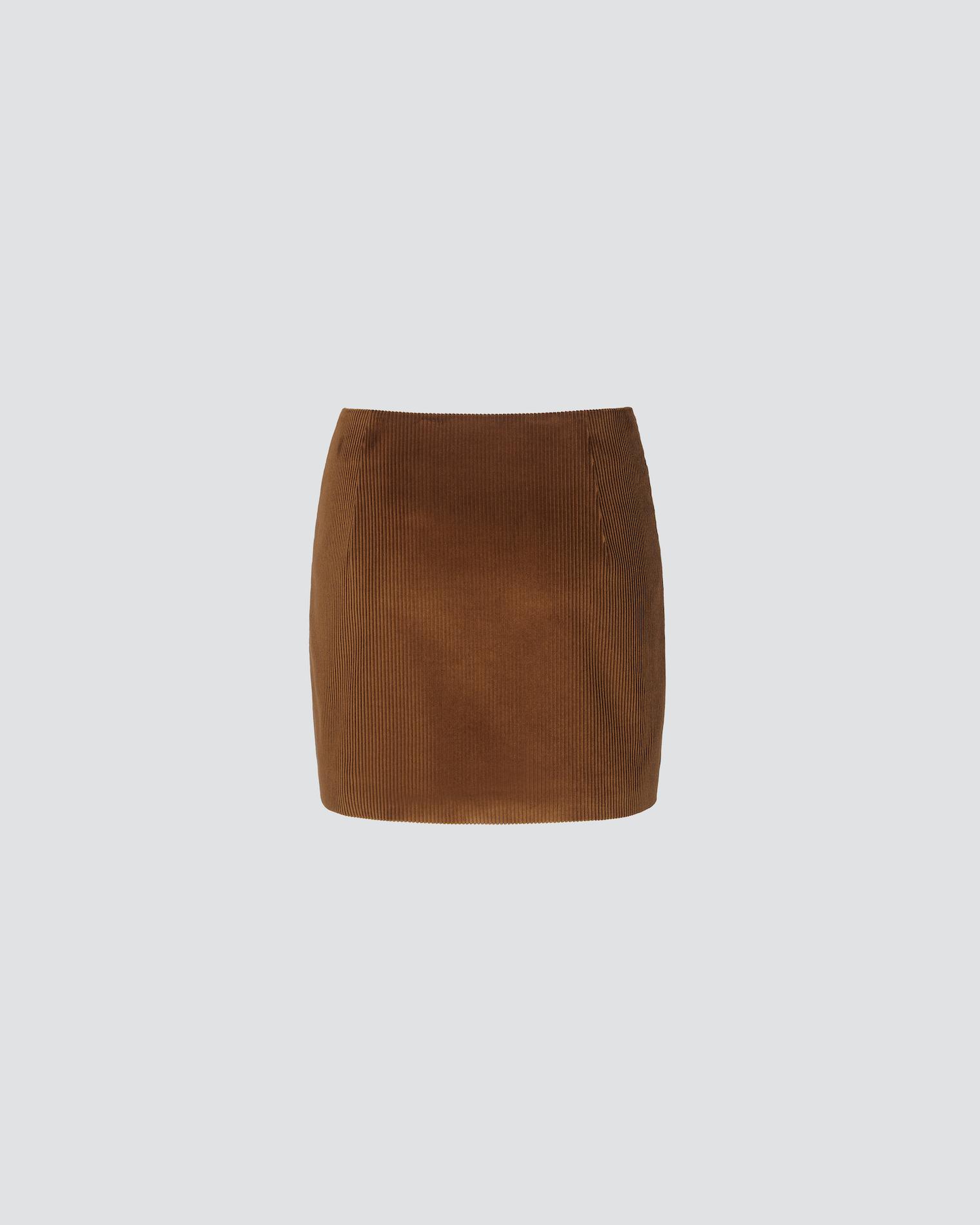 Corduroy wrap mini skirt