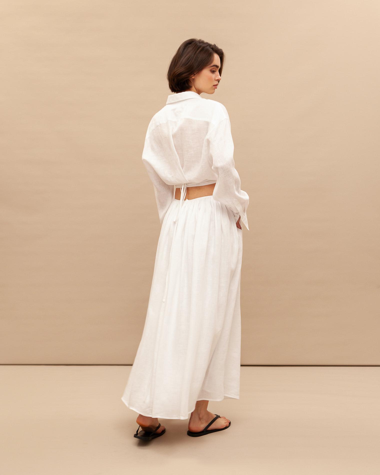 Linen maxi skirt