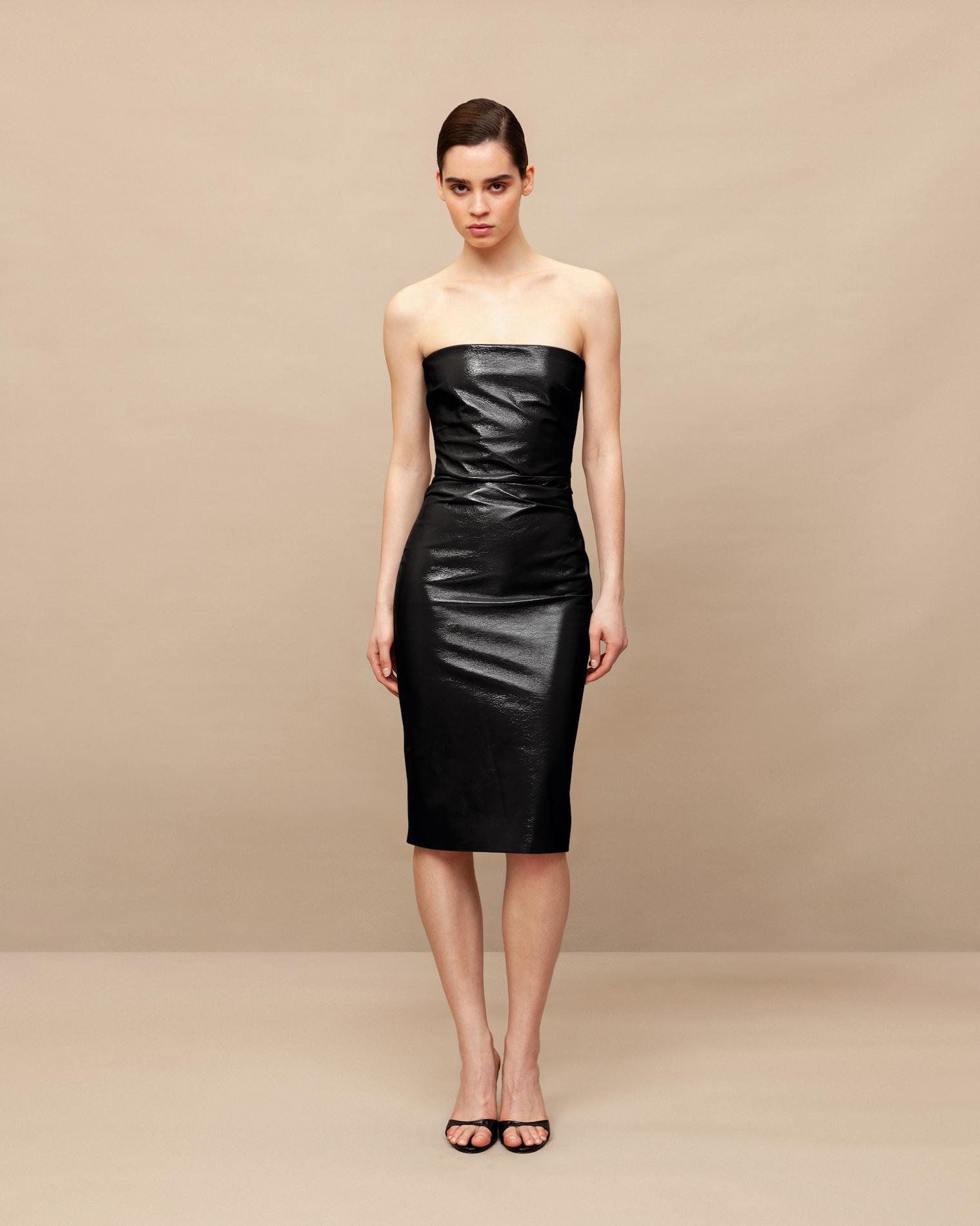Patent leather dress