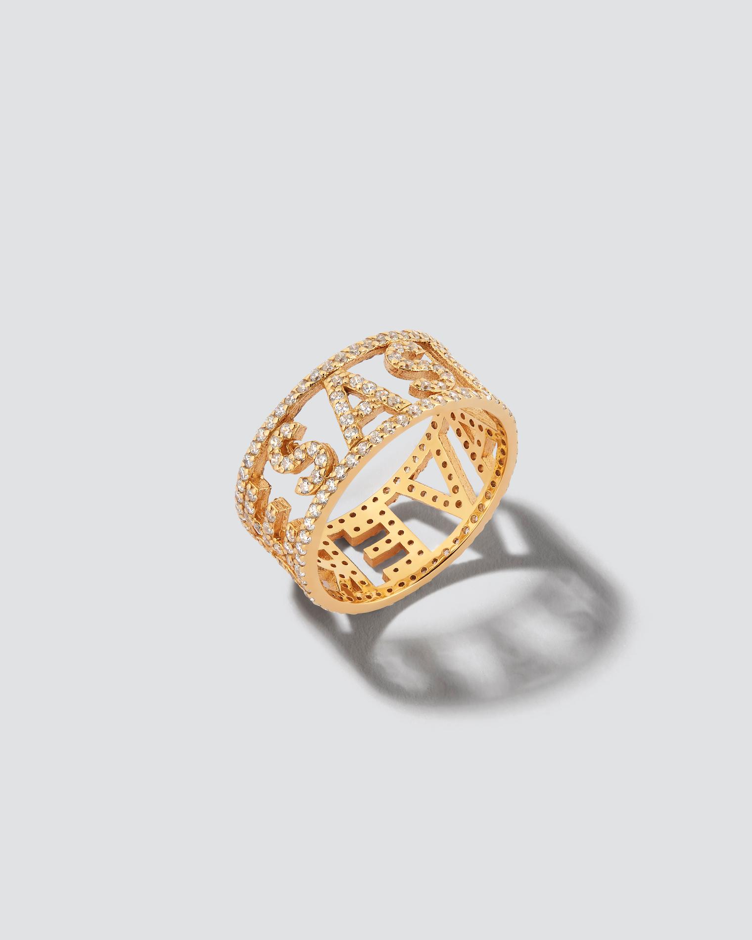 SASHAVERSE ring with a pavé of crystals