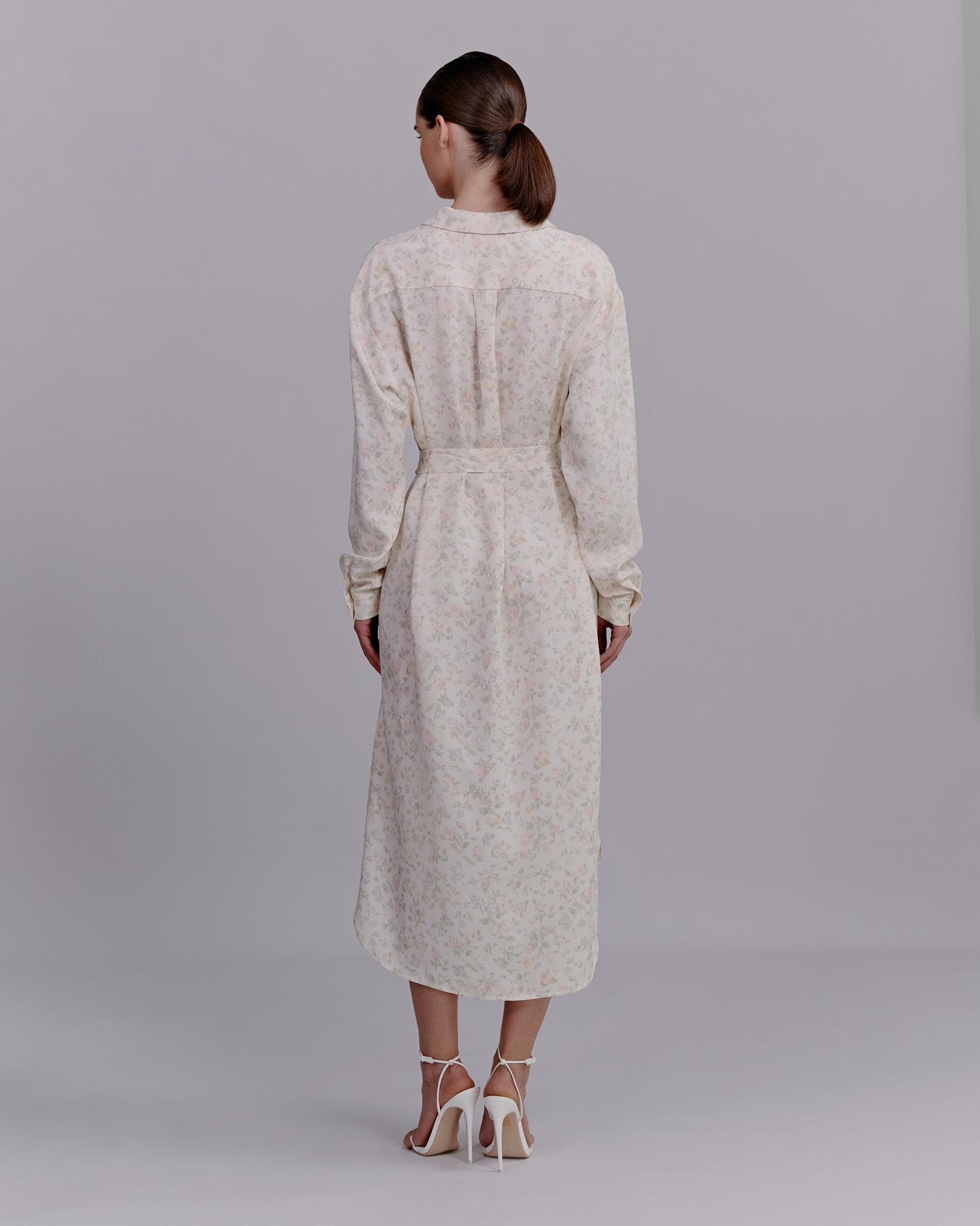 Floral print shirt dress