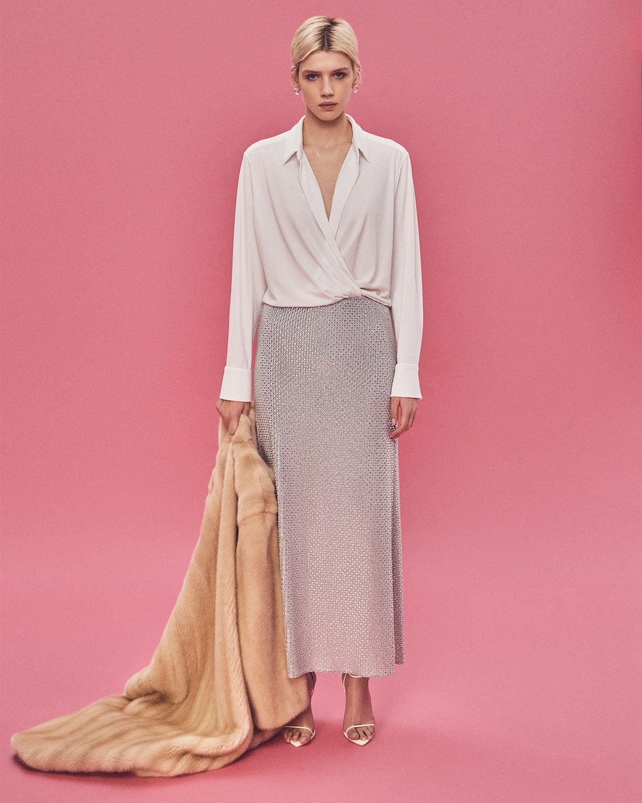 Crystal-embellished maxi skirt