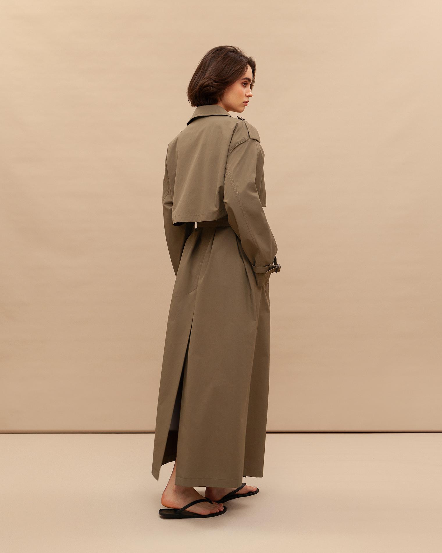 Double-breasted trench coat