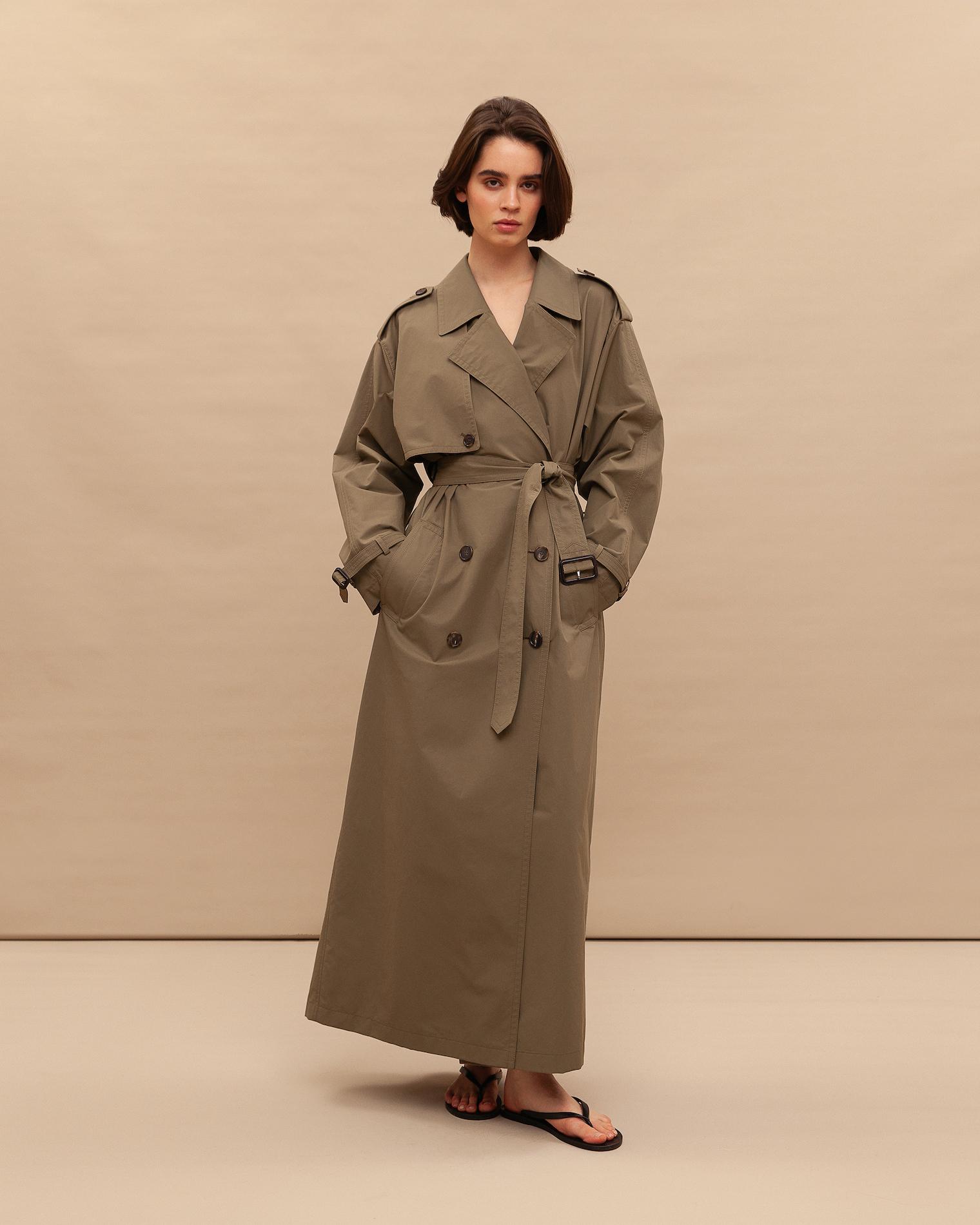 Double-breasted trench coat