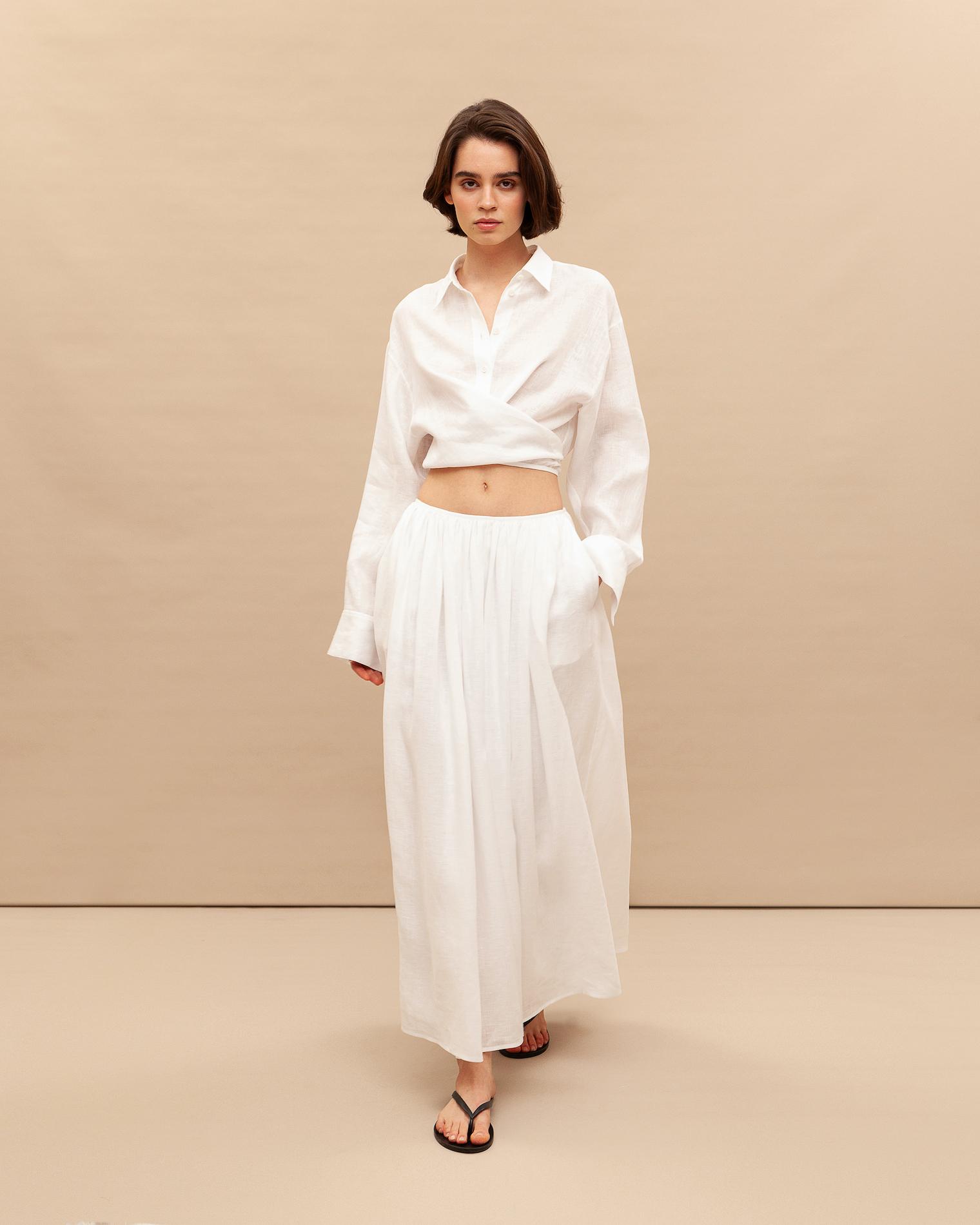 Cropped linen shirt