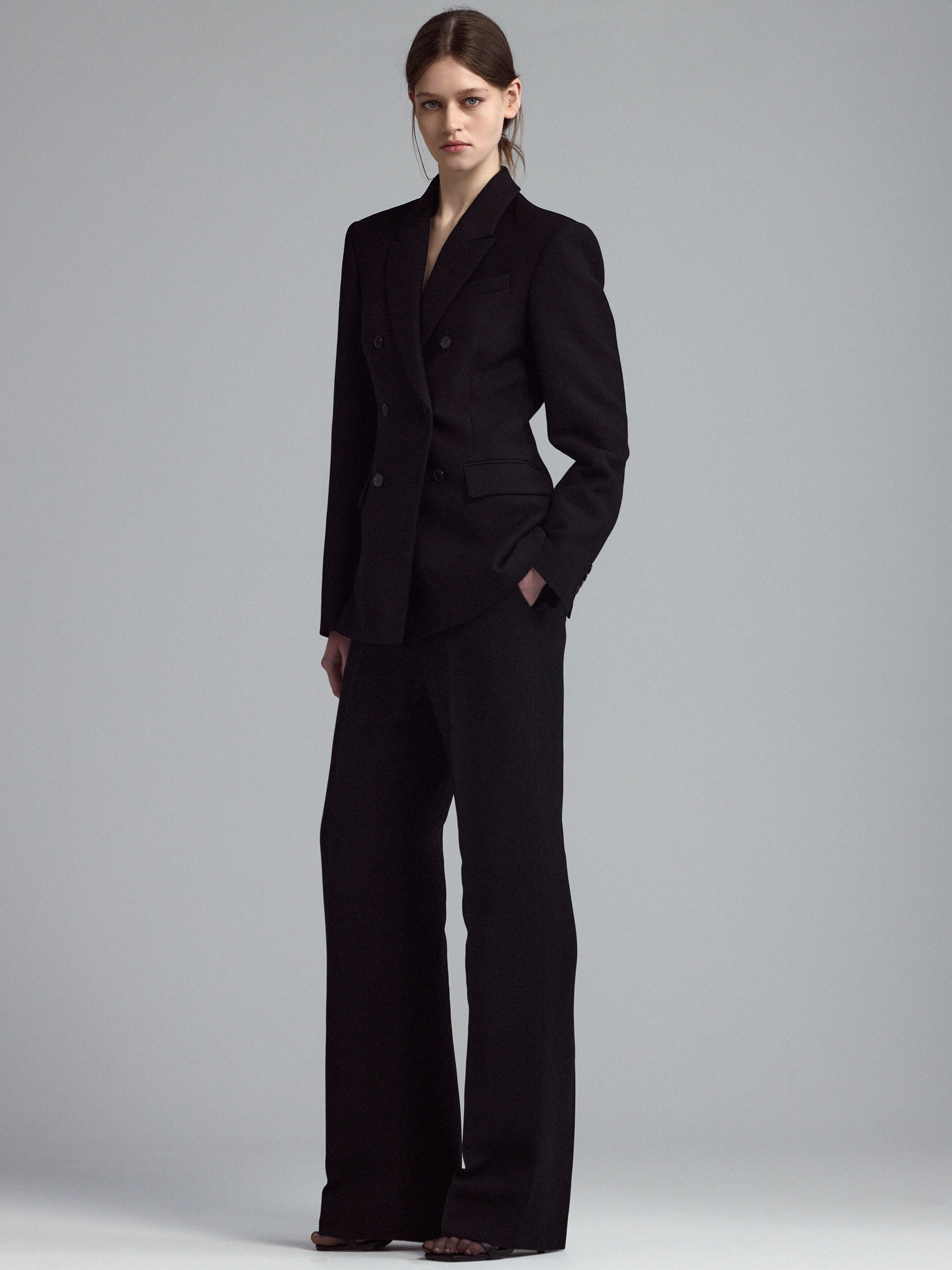 Брюки из шерсти и шелка 