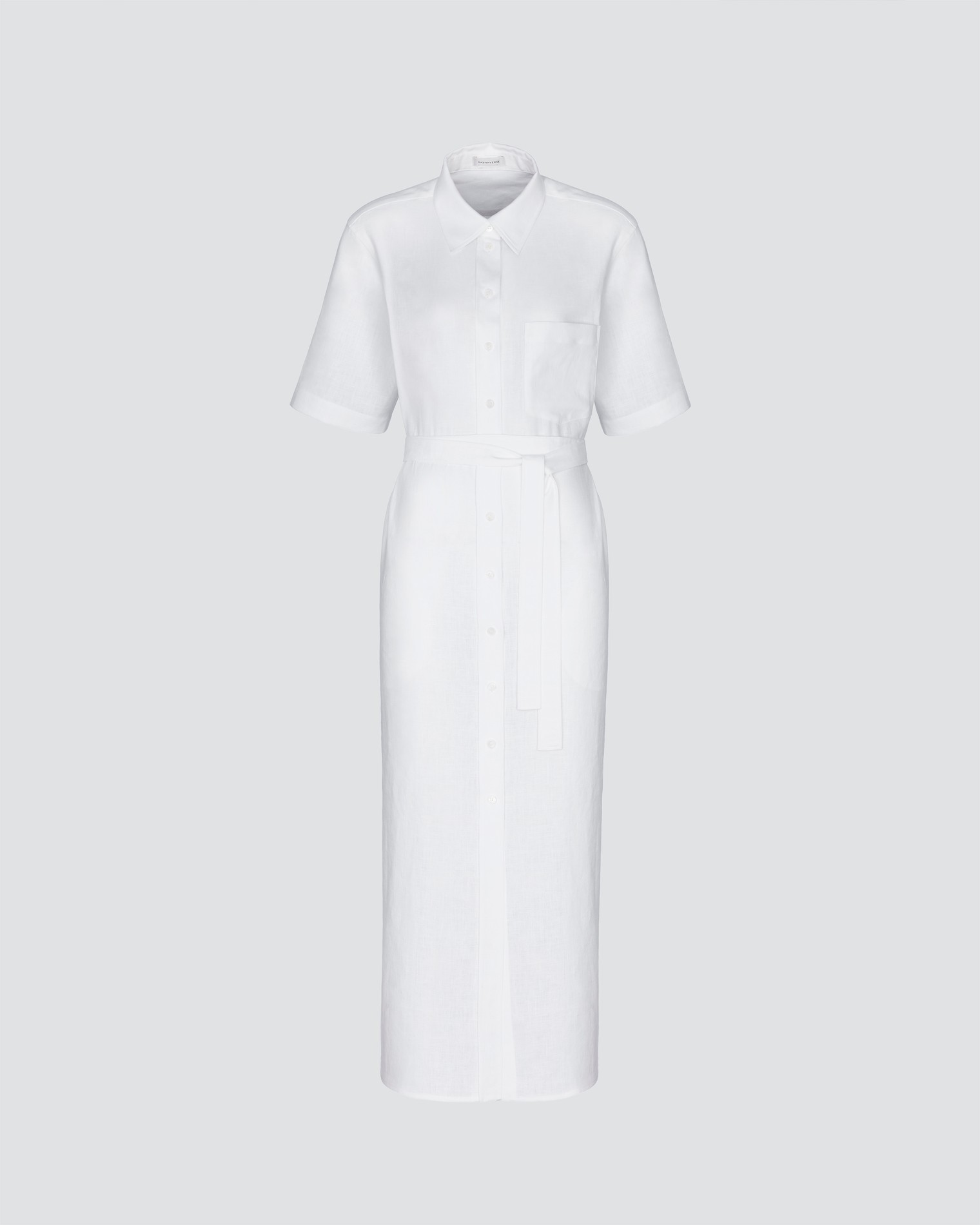 Linen maxi dress with belt