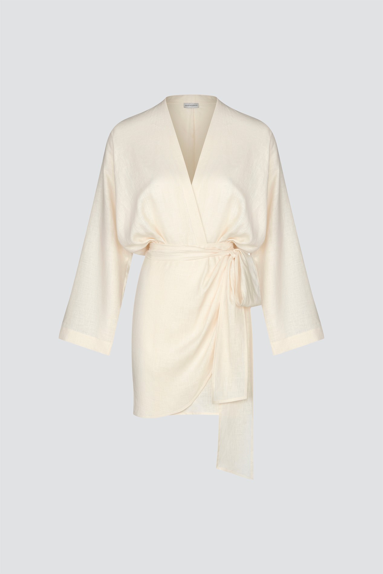 Linen wrap mini dress