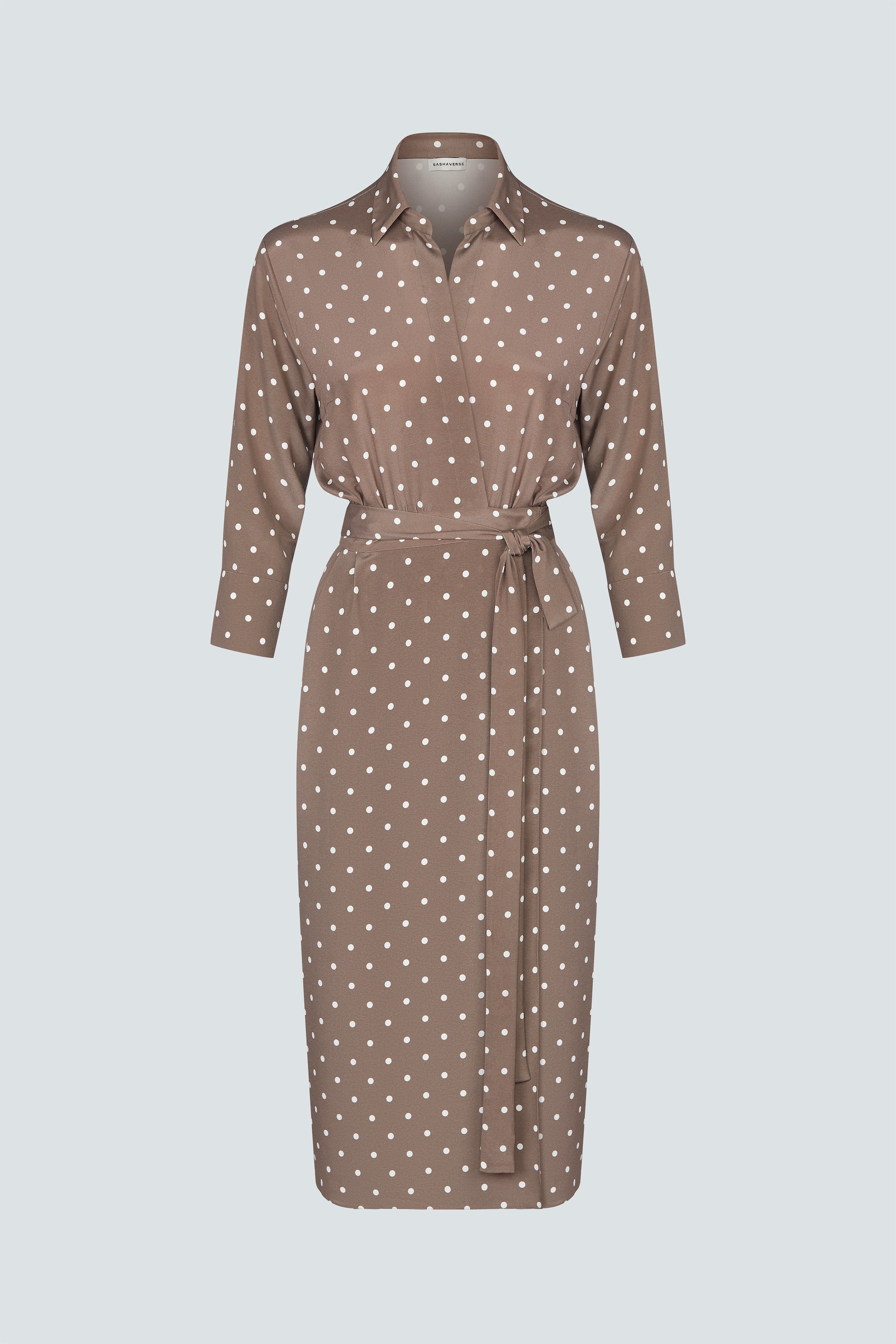 Polka dot print wrap dress