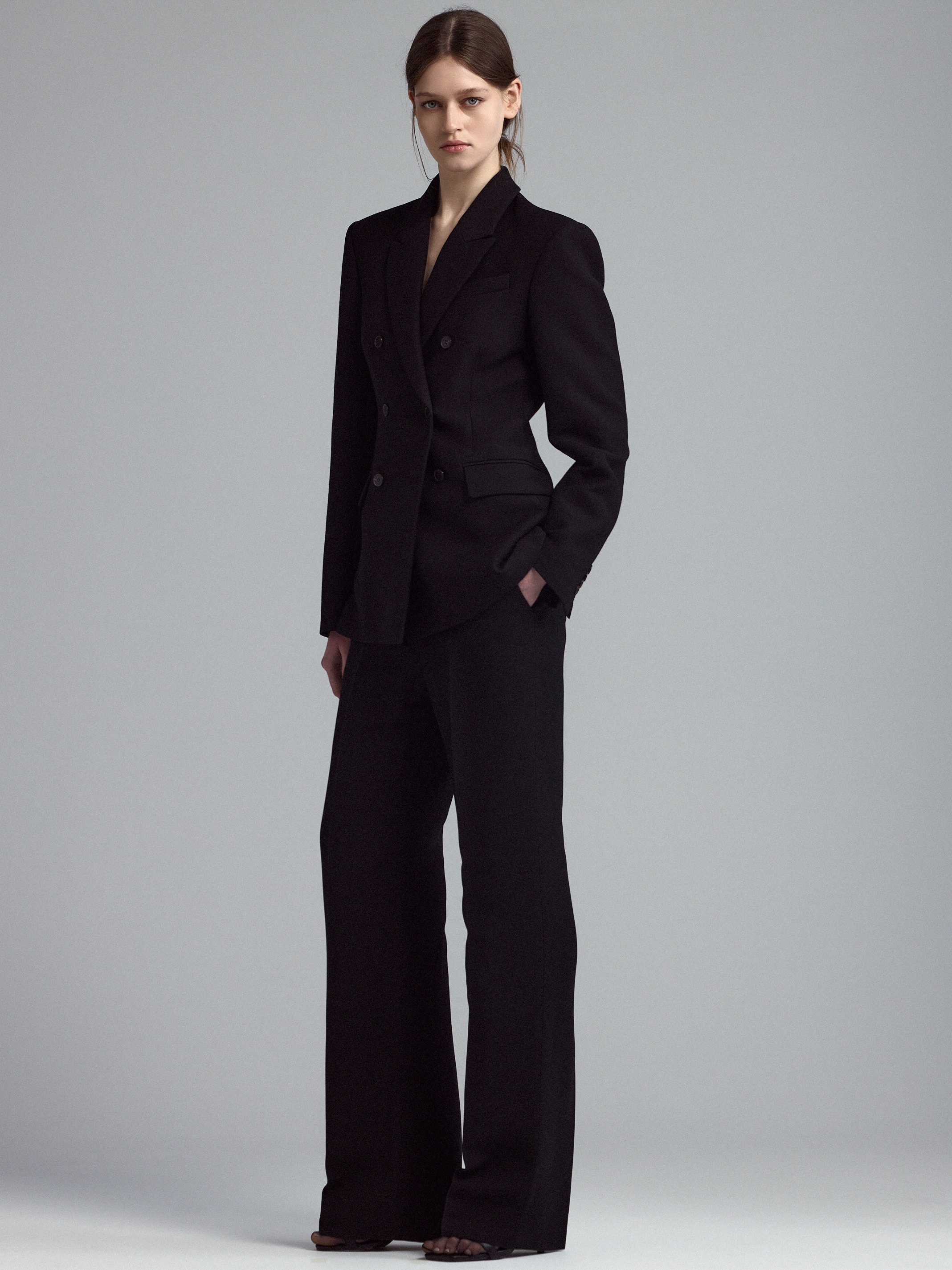 Брюки из шерсти и шелка 