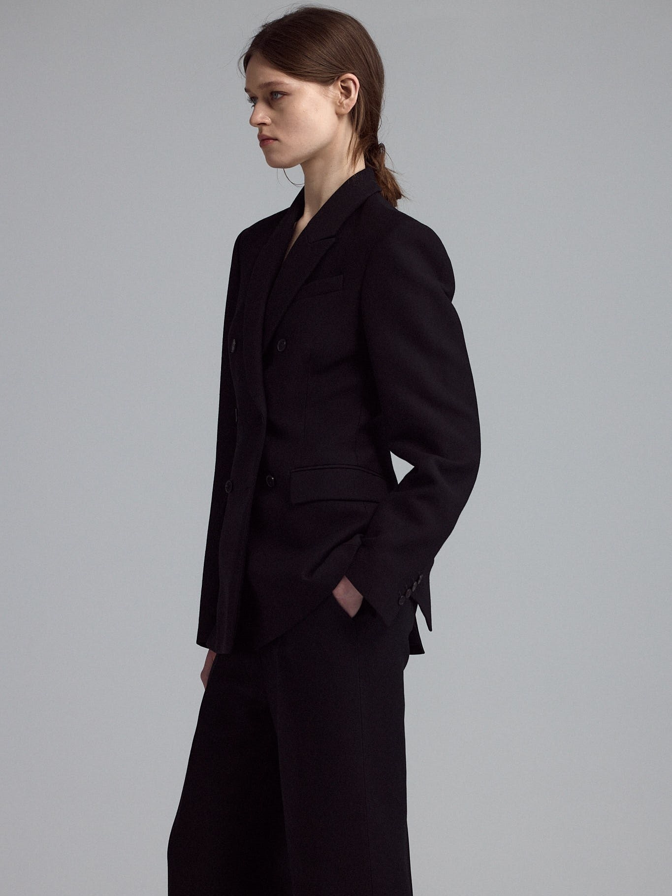 Брюки из шерсти и шелка 