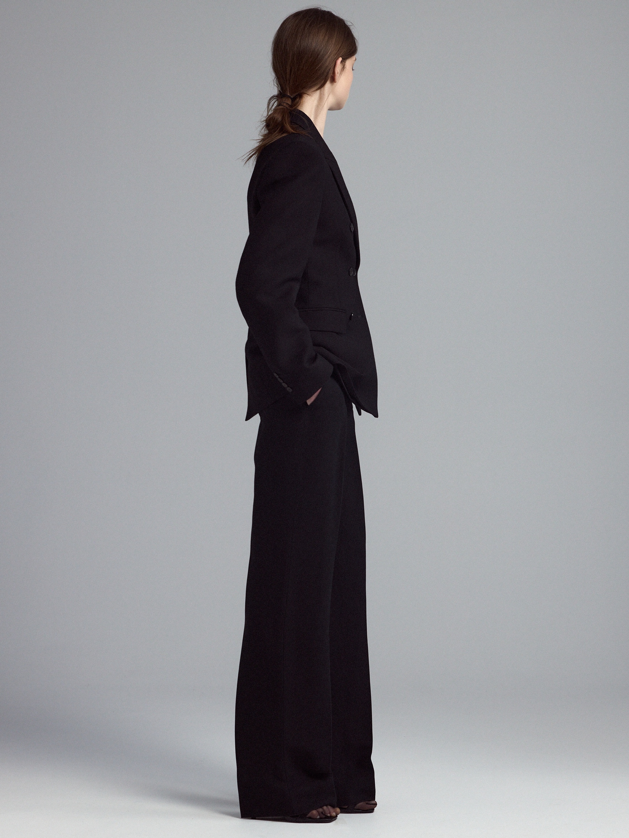 Брюки из шерсти и шелка 