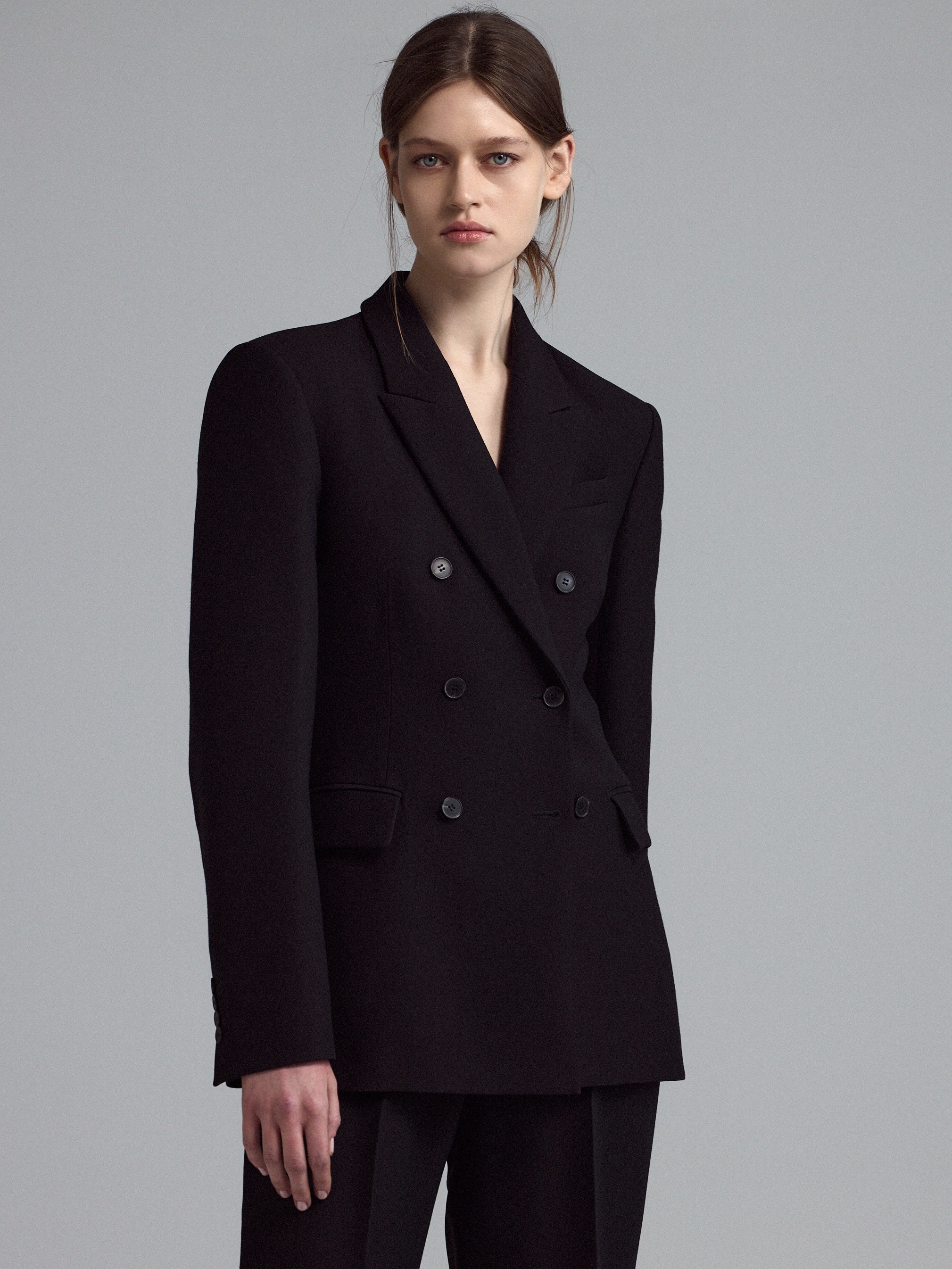Двубортный пиджак из шерсти 