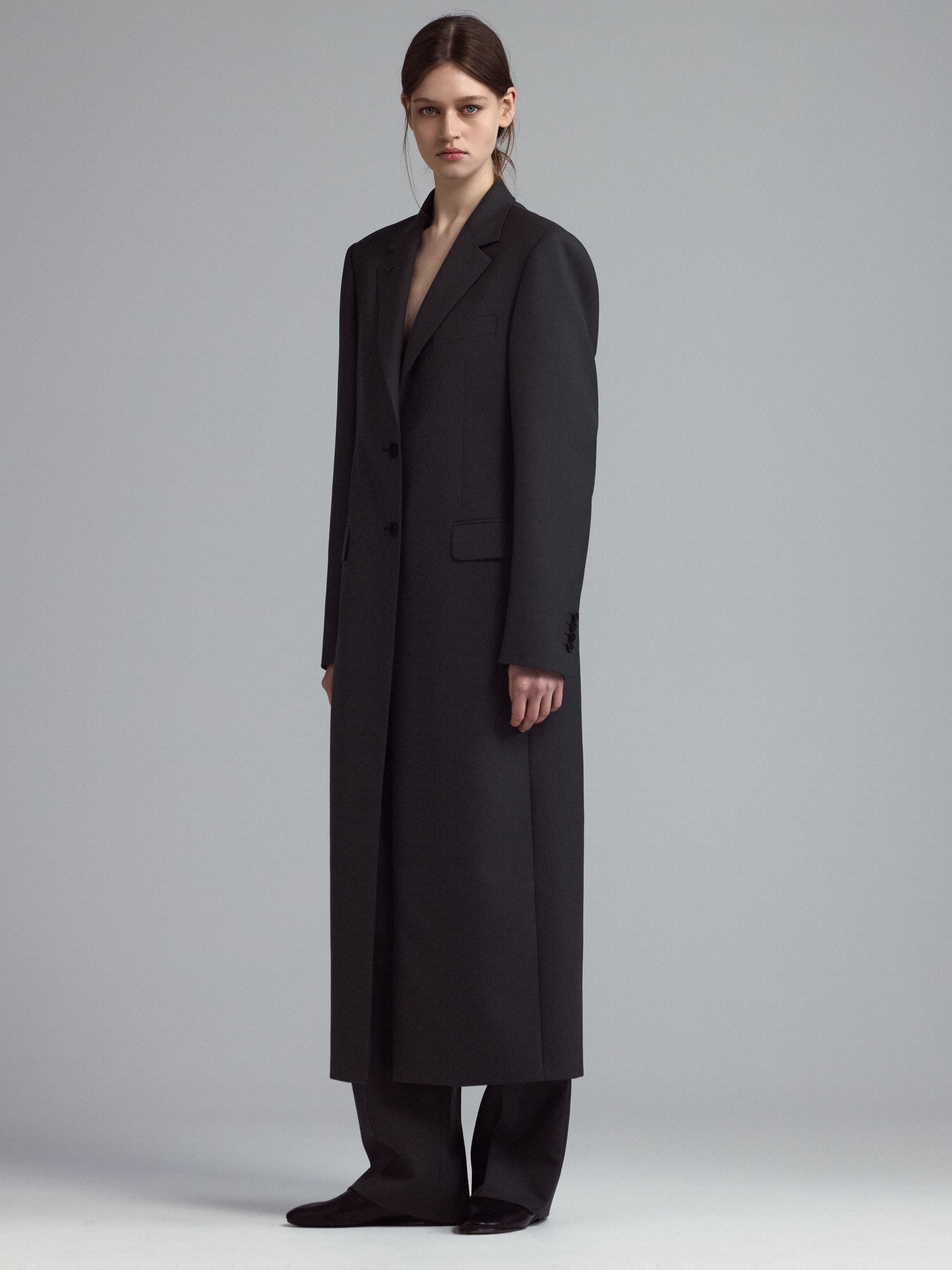 Однобортное пальто 