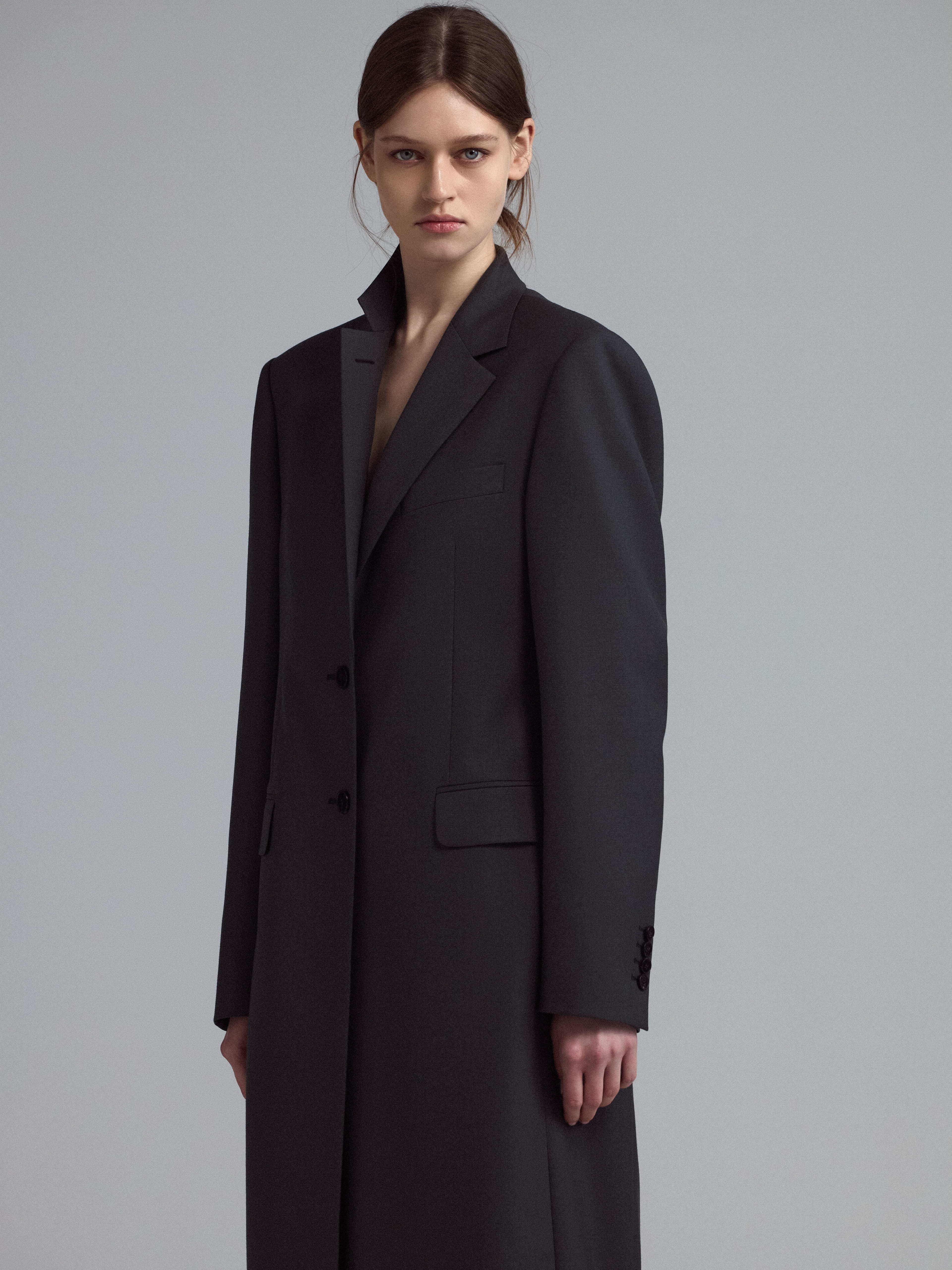 Однобортное пальто 