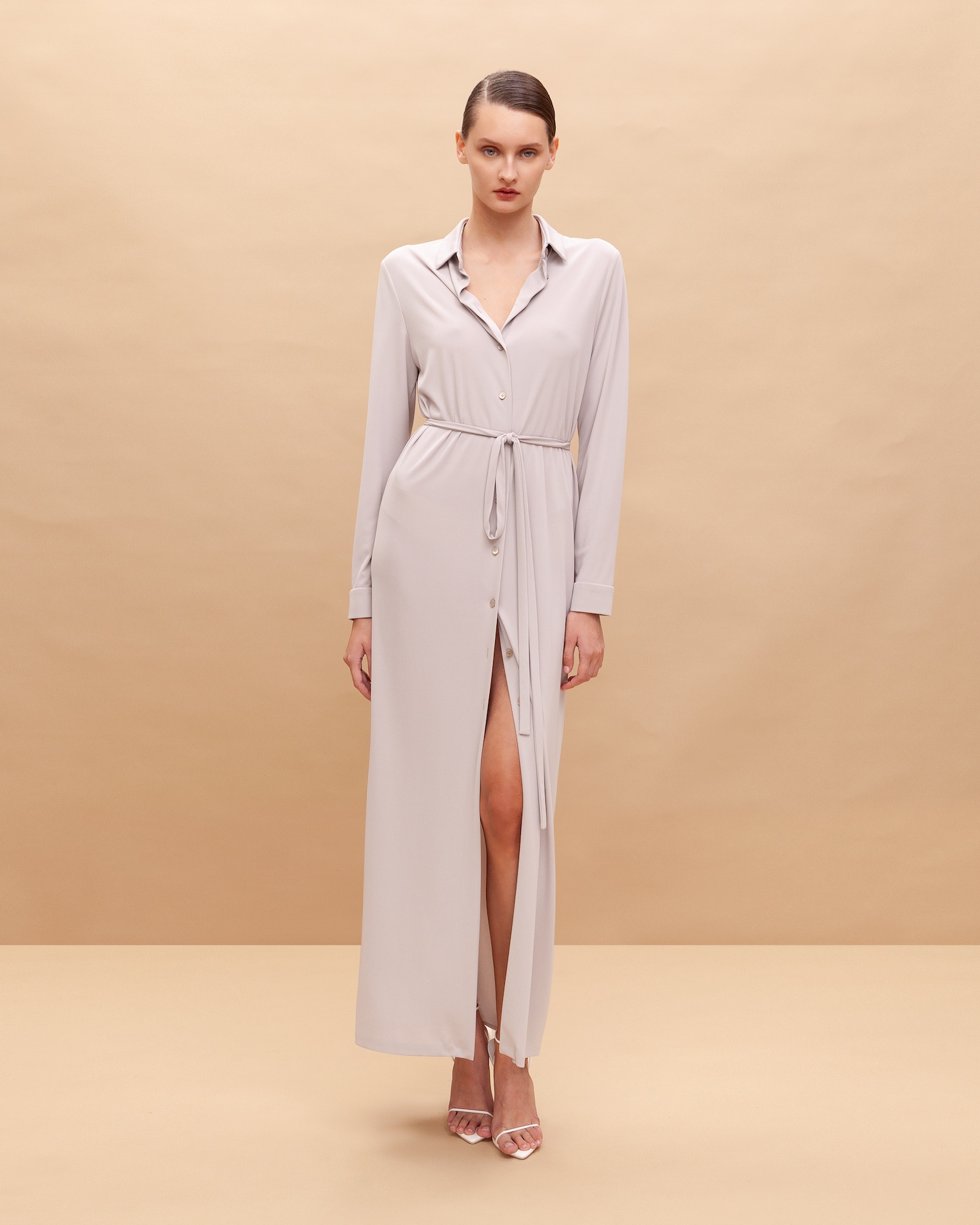 Jersey shirt-dress