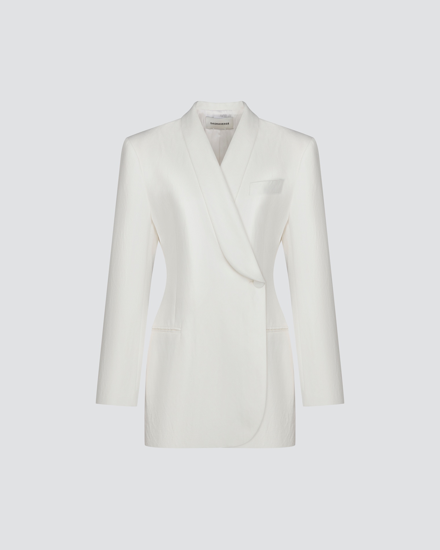 Linen-cotton tuxedo dress