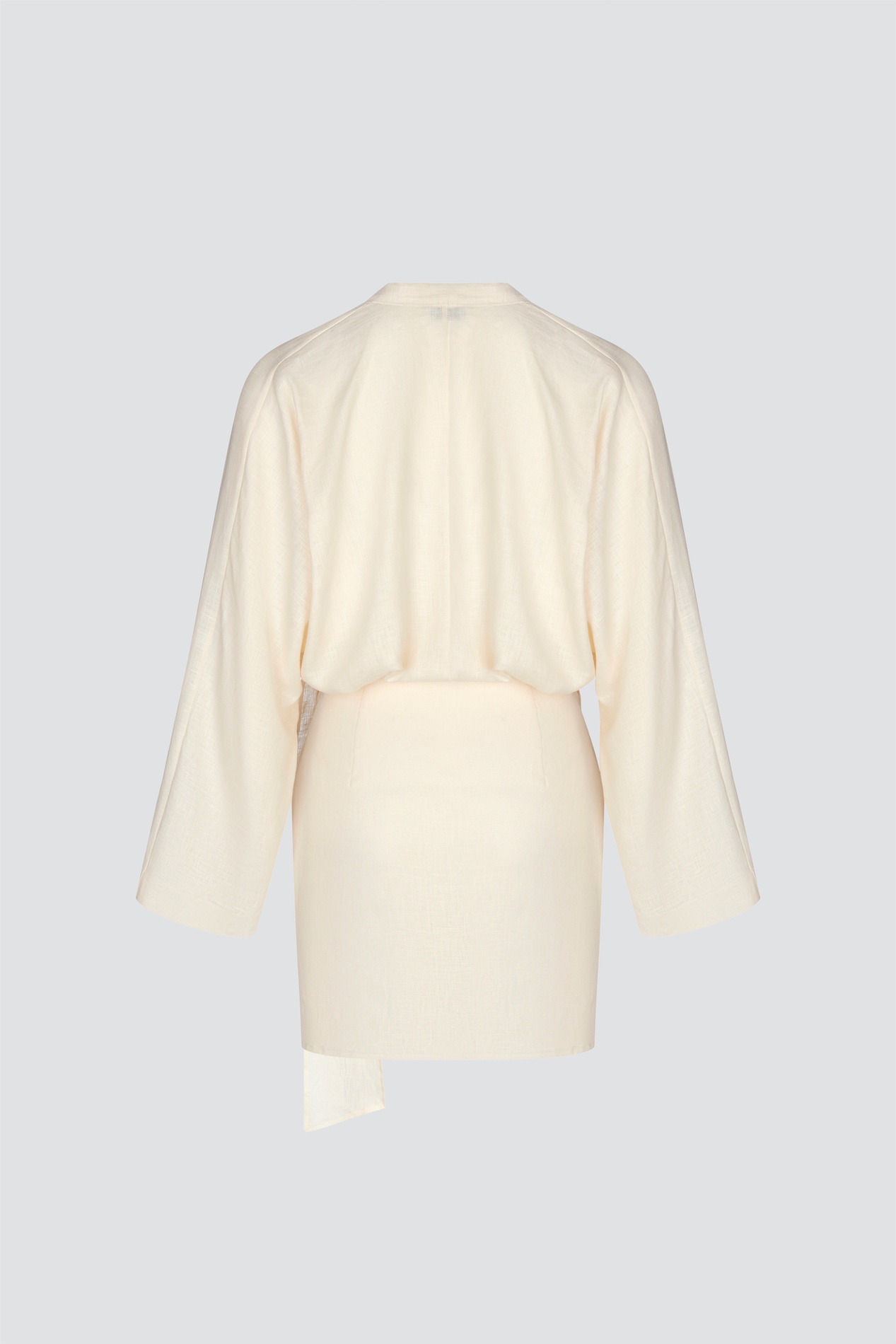 Linen wrap mini dress