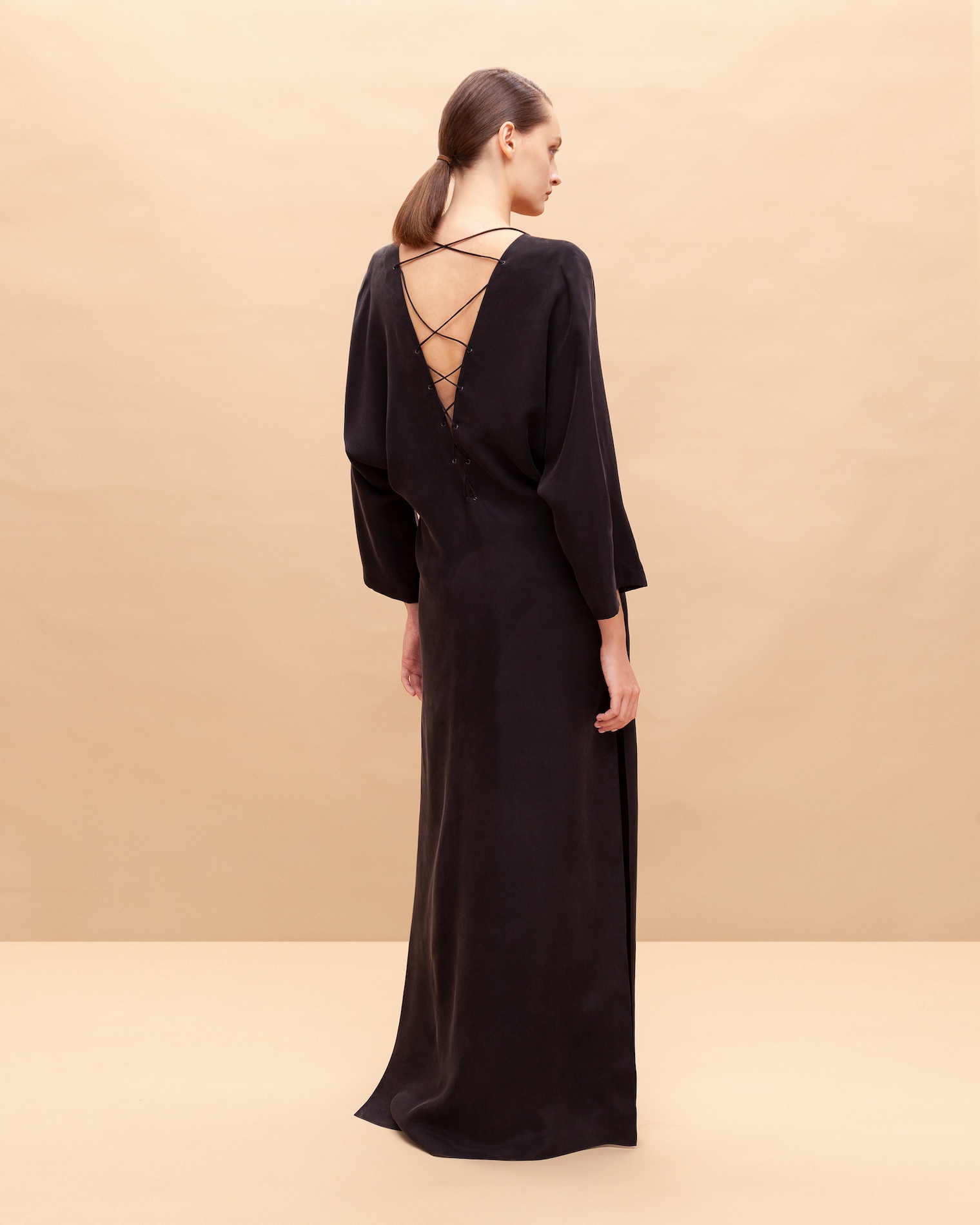 Lace-up maxi dress