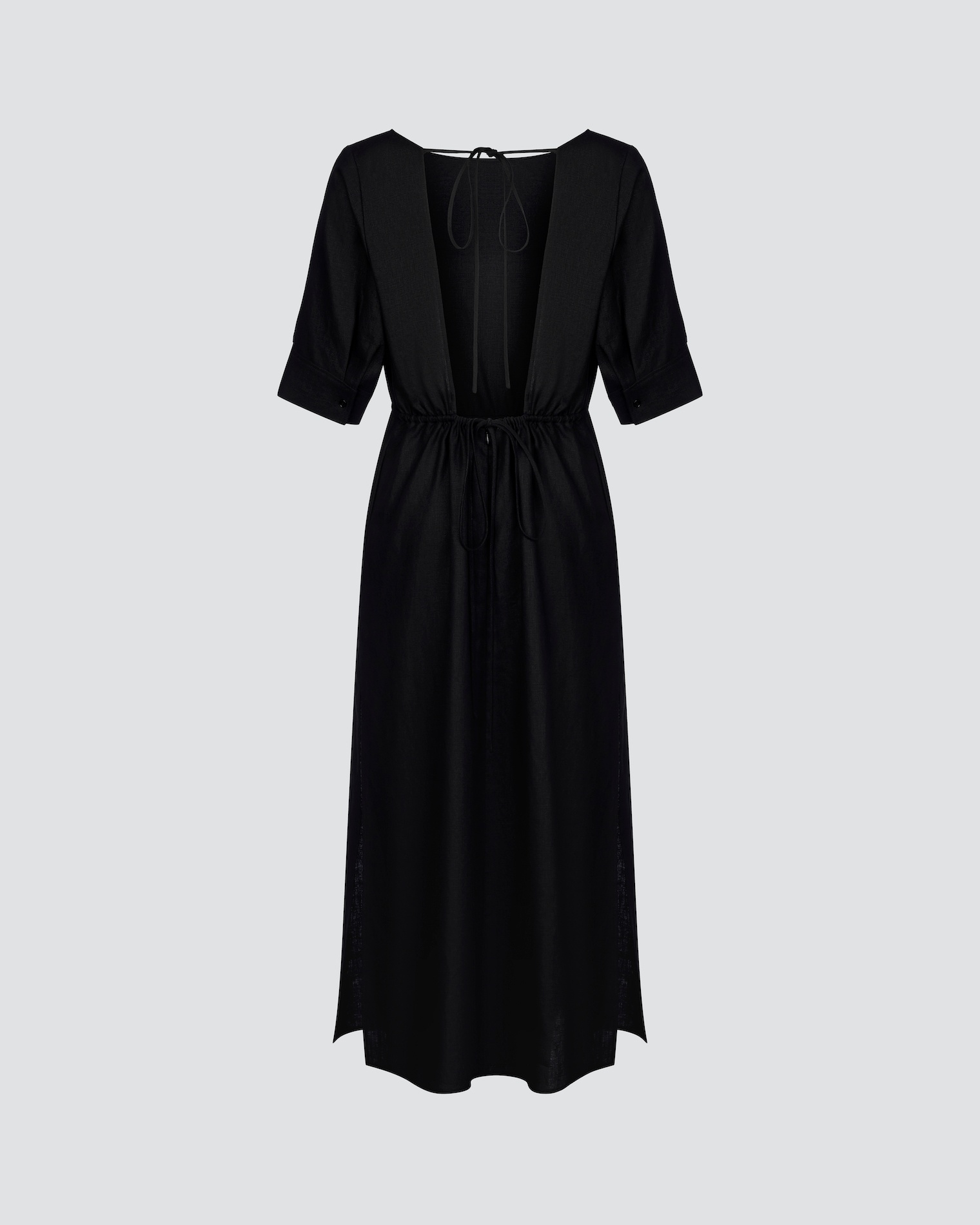 Open back linen dress