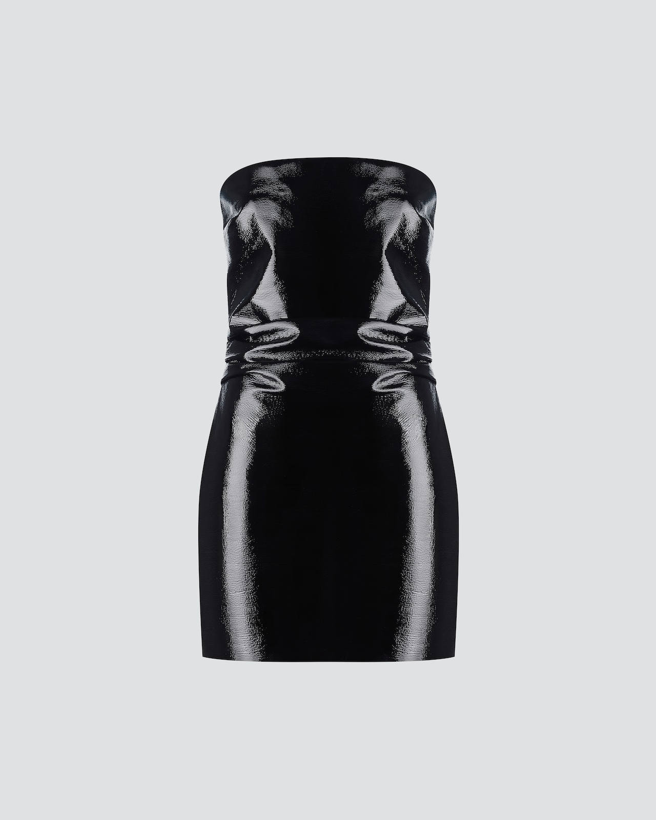 Patent leather mini dress